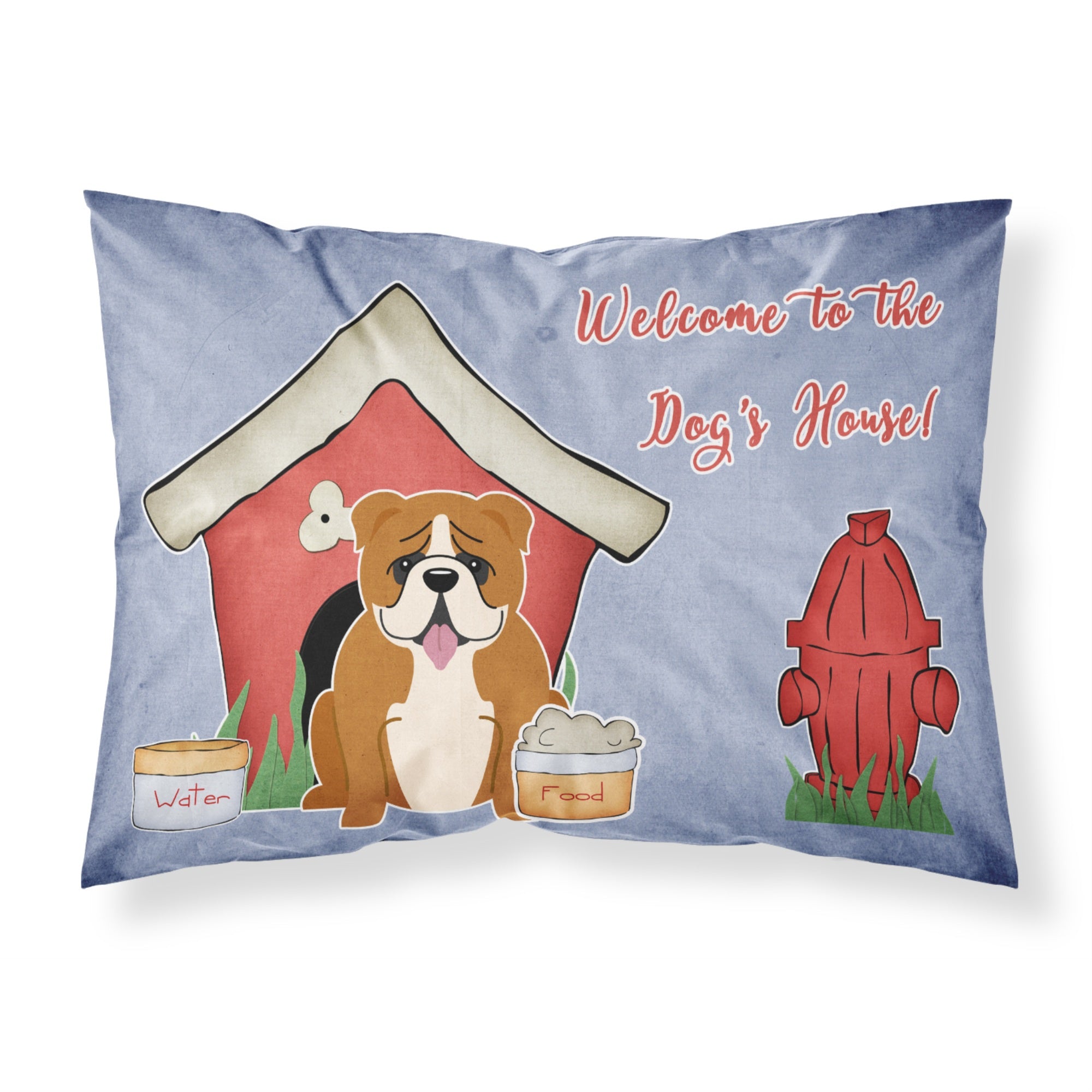 'Caroline'S Treasures Dog House Collection English Bulldog Red White Fabric Standard Pillowcase Bb2874Pillowcase, Multicolor'