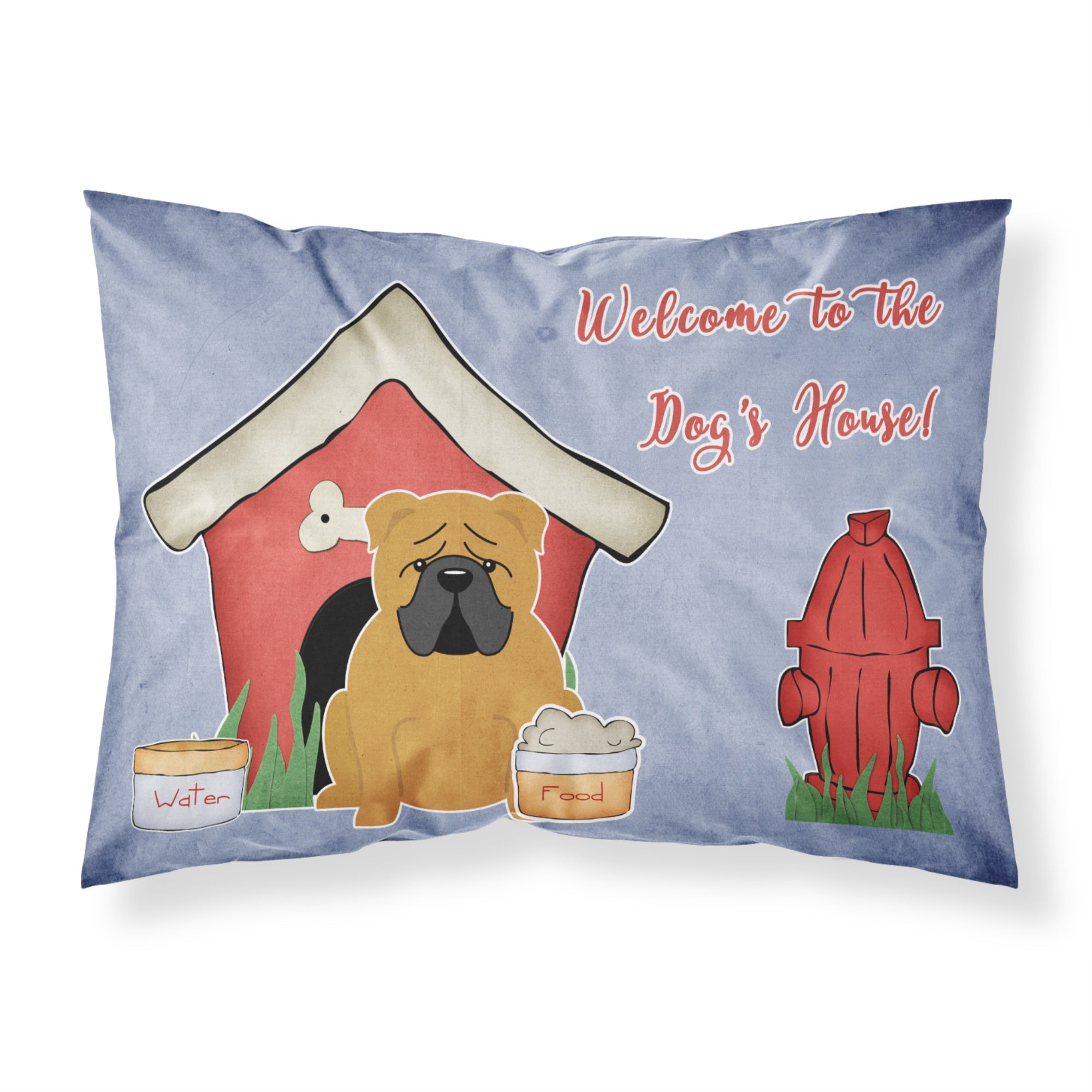 'Caroline'S Treasures Dog House Collection English Bulldog Red Fabric Standard Pillowcase Bb2876Pillowcase, Multicolor'