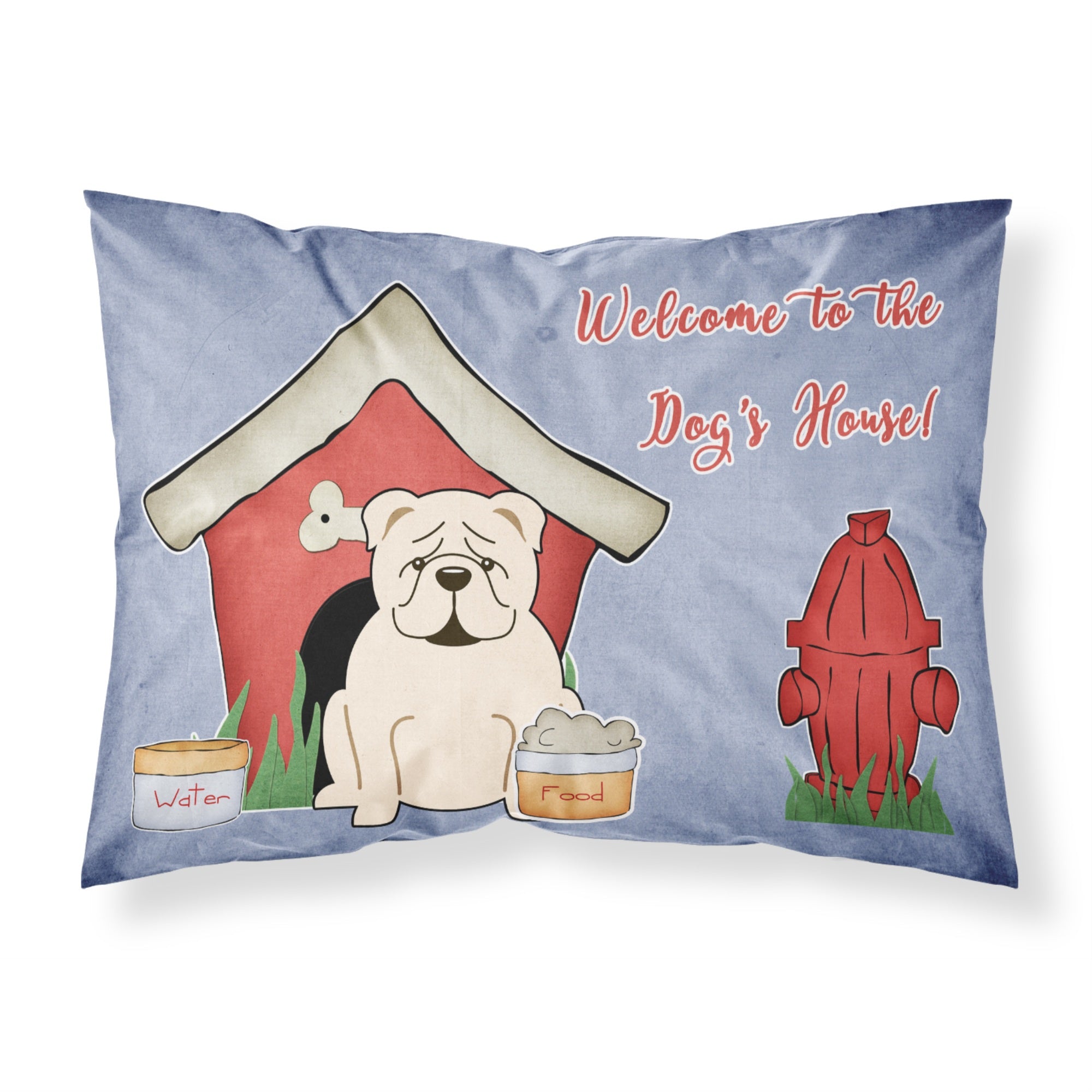 Caroline'S Treasures Dog House Collection English Bulldog White Fabric Standard Pillowcase Bb2877Pillowcase