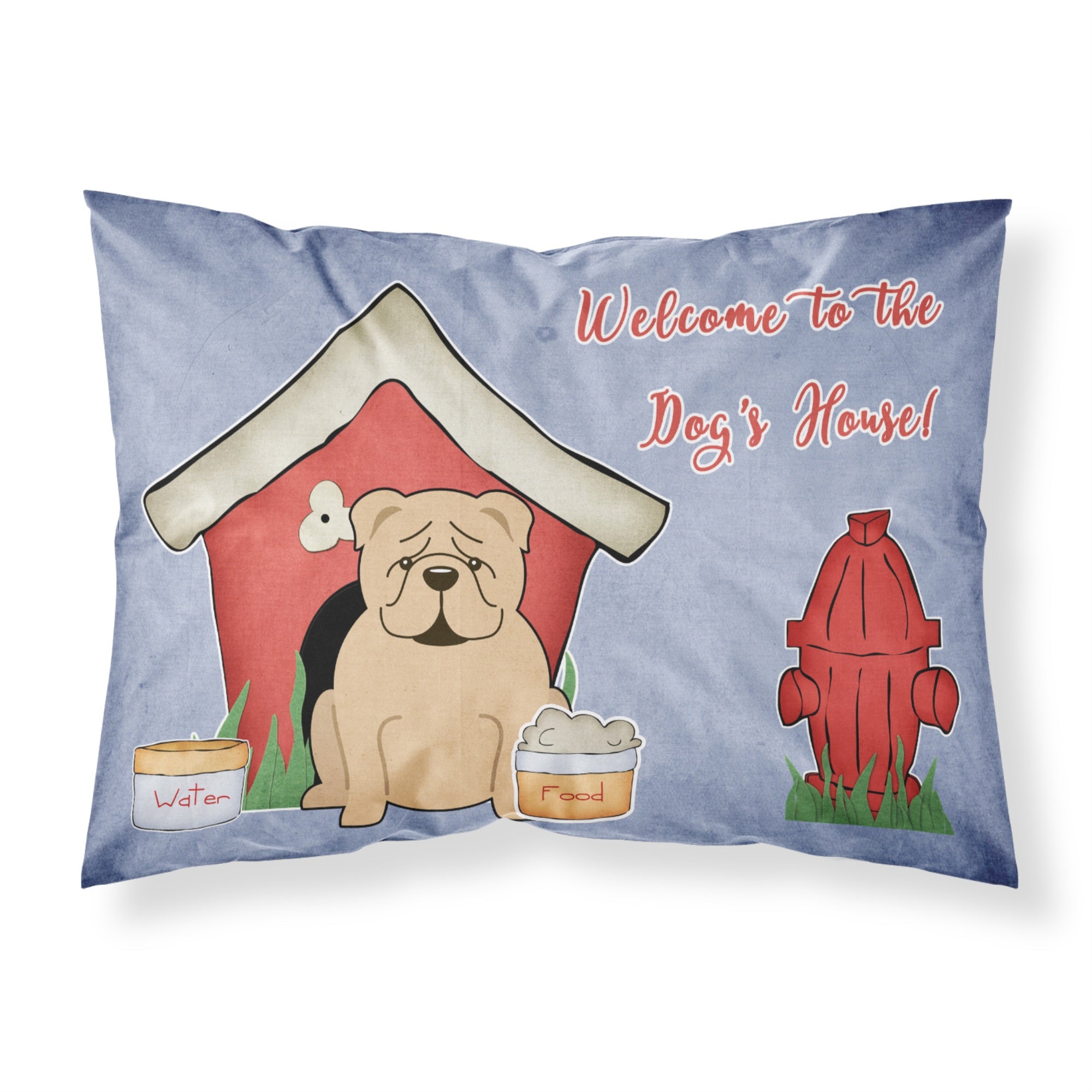 'Caroline'S Treasures Dog House Collection English Bulldog Fawn Fabric Standard Pillowcase Bb2878Pillowcase, Multicolor'