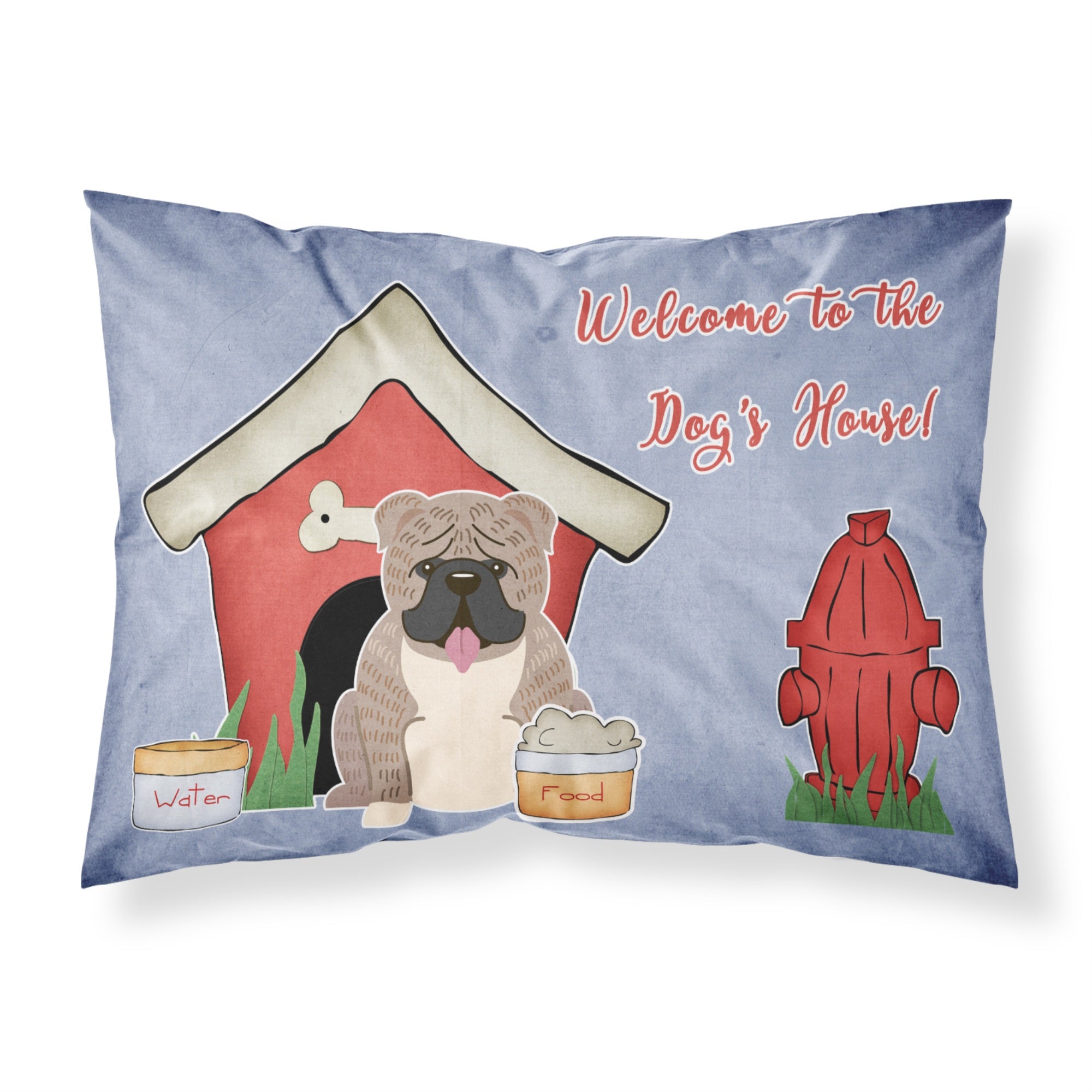 'Caroline'S Treasures Dog House Collection English Bulldog Grey Brindle Fabric Standard Pillowcase Bb2880Pillowcase, Multicolor