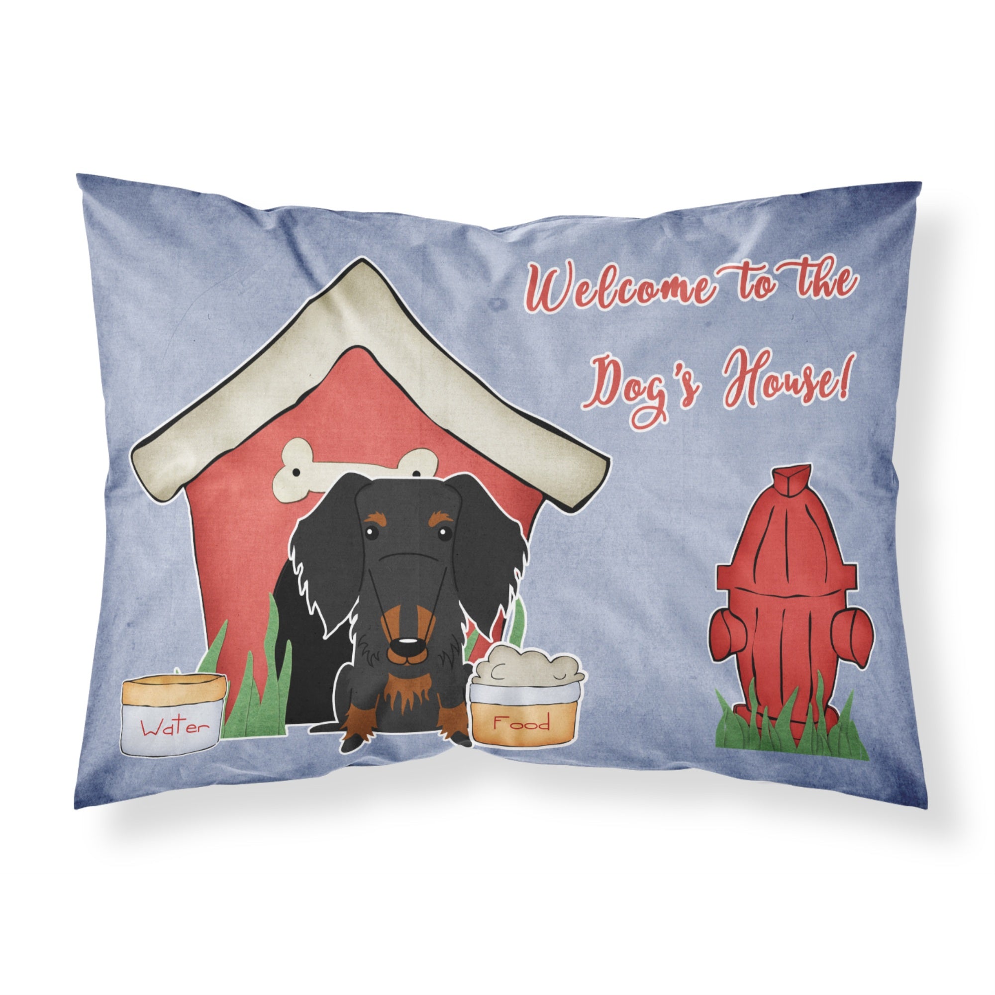 'Caroline'S Treasures Dog House Collection Wire Haired Dachshund Black Tan Fabric Standard Pillowcase Bb2881Pillowcase, Multico