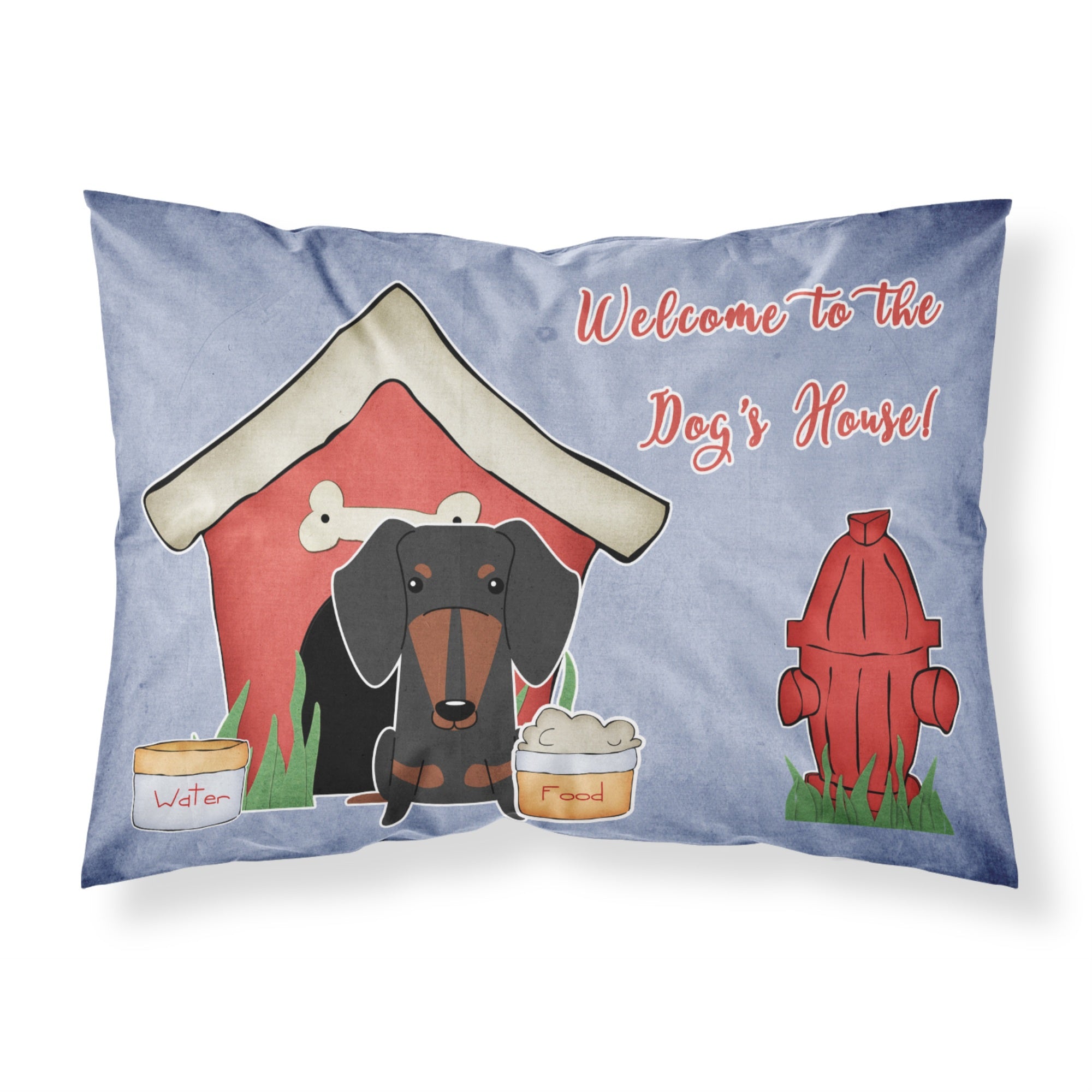 'Caroline'S Treasures Dog House Collection Dachshund Black Tan Fabric Standard Pillowcase Bb2886Pillowcase, Multicolor'
