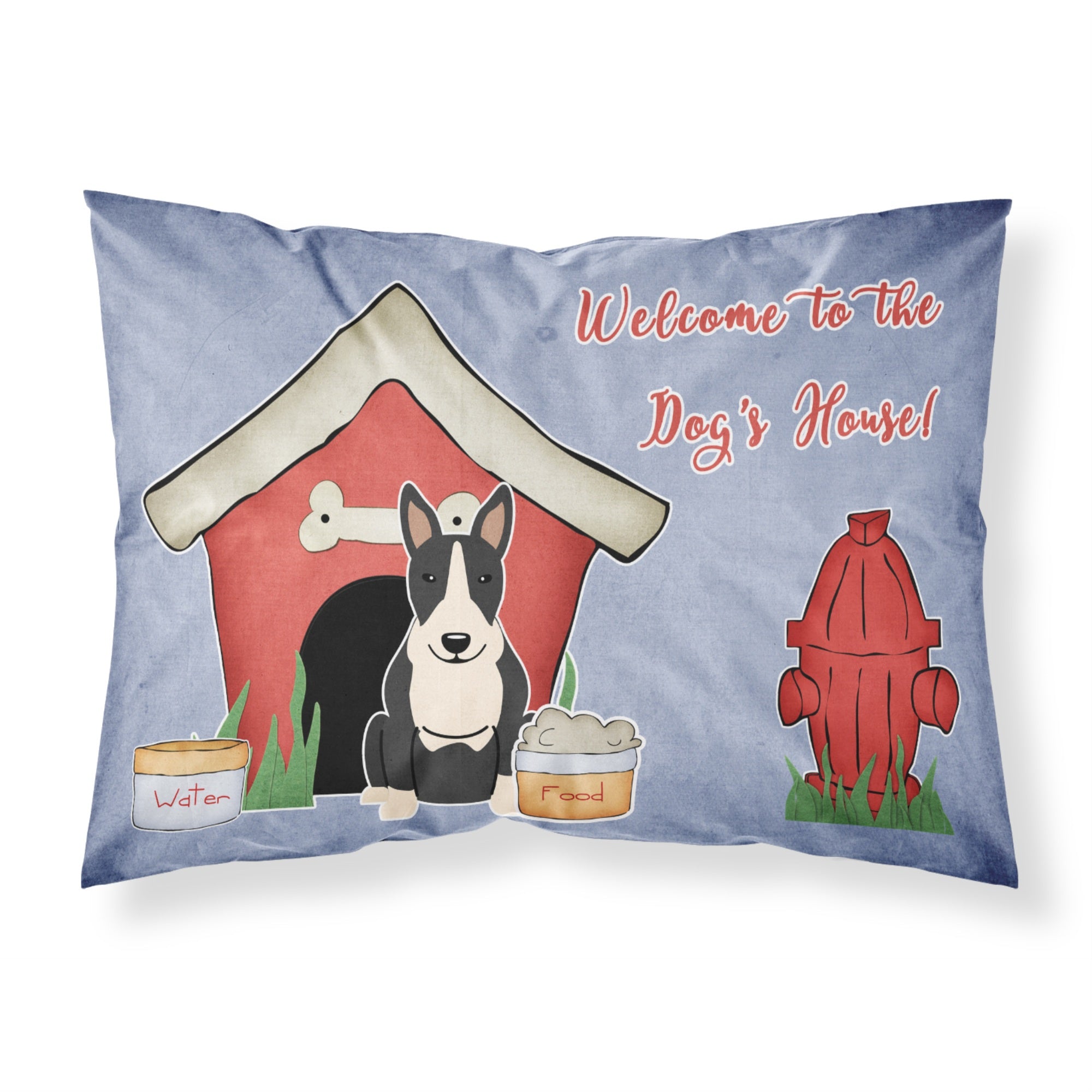 'Caroline'S Treasures Dog House Collection Bull Terrier Black White Fabric Standard Pillowcase Bb2887Pillowcase, Multicolor'