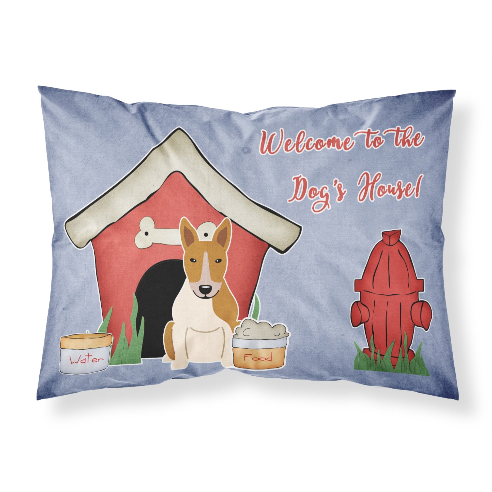 'Caroline'S Treasures Dog House Collection Bull Terrier Red White Fabric Standard Pillowcase Bb2889Pillowcase, Multicolor'