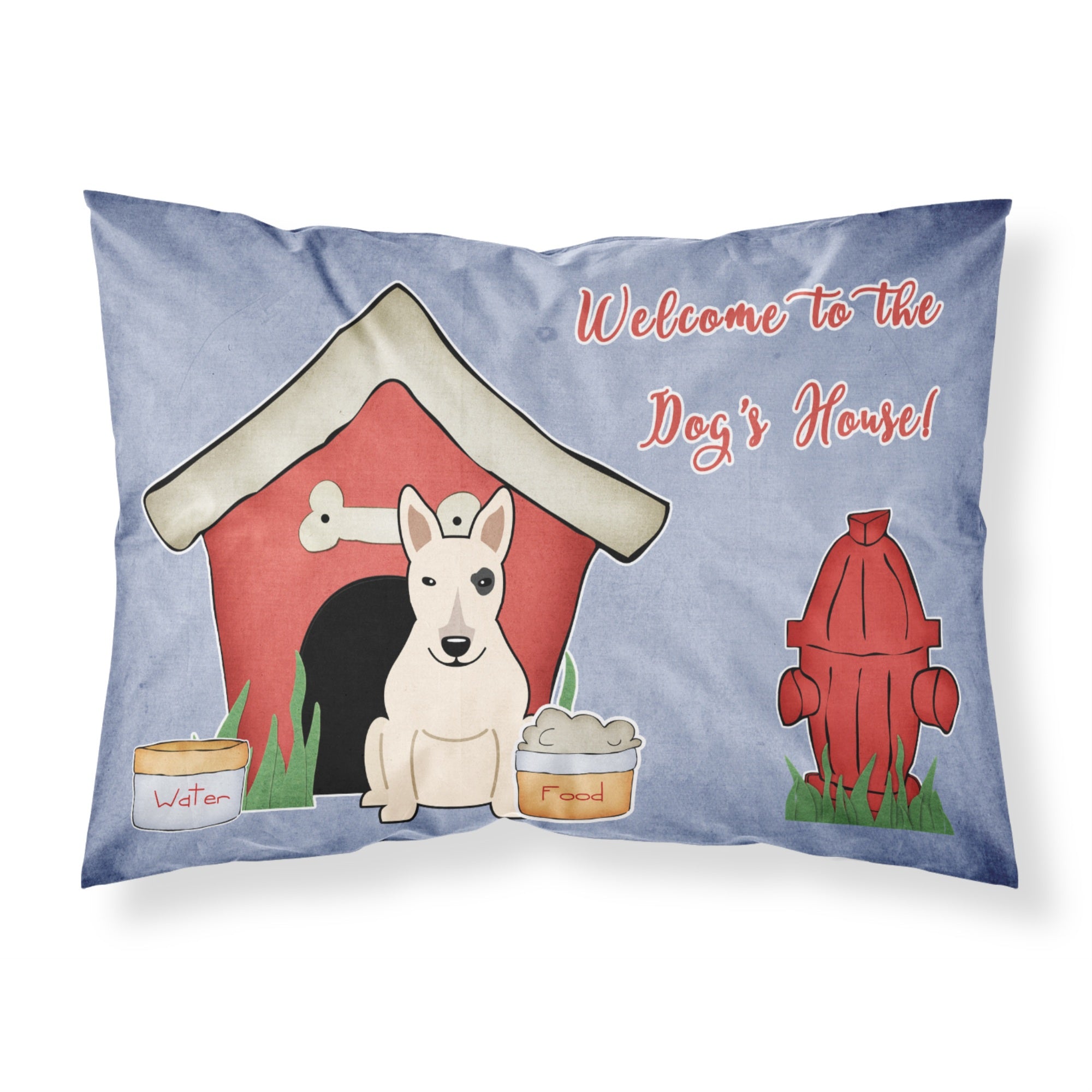 'Caroline'S Treasures Dog House Collection Bull Terrier White Fabric Standard Pillowcase Bb2892Pillowcase, Multicolor'