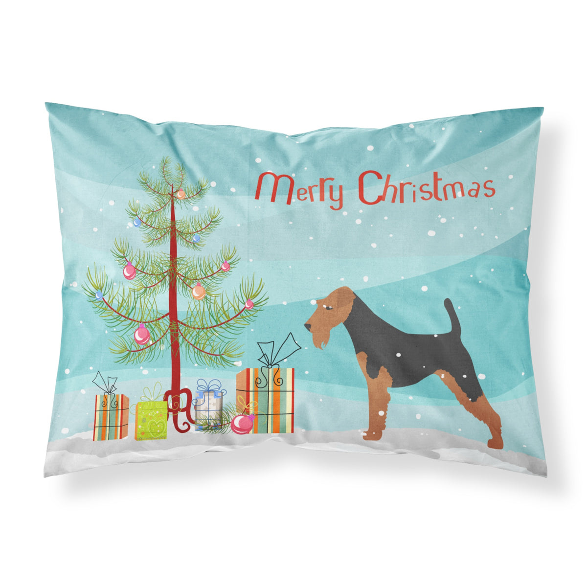 Caroline'S Treasures Christmas Tree Welsh Terrier Merry Fabric Standard Pillowcase Bb2903Pillowcase