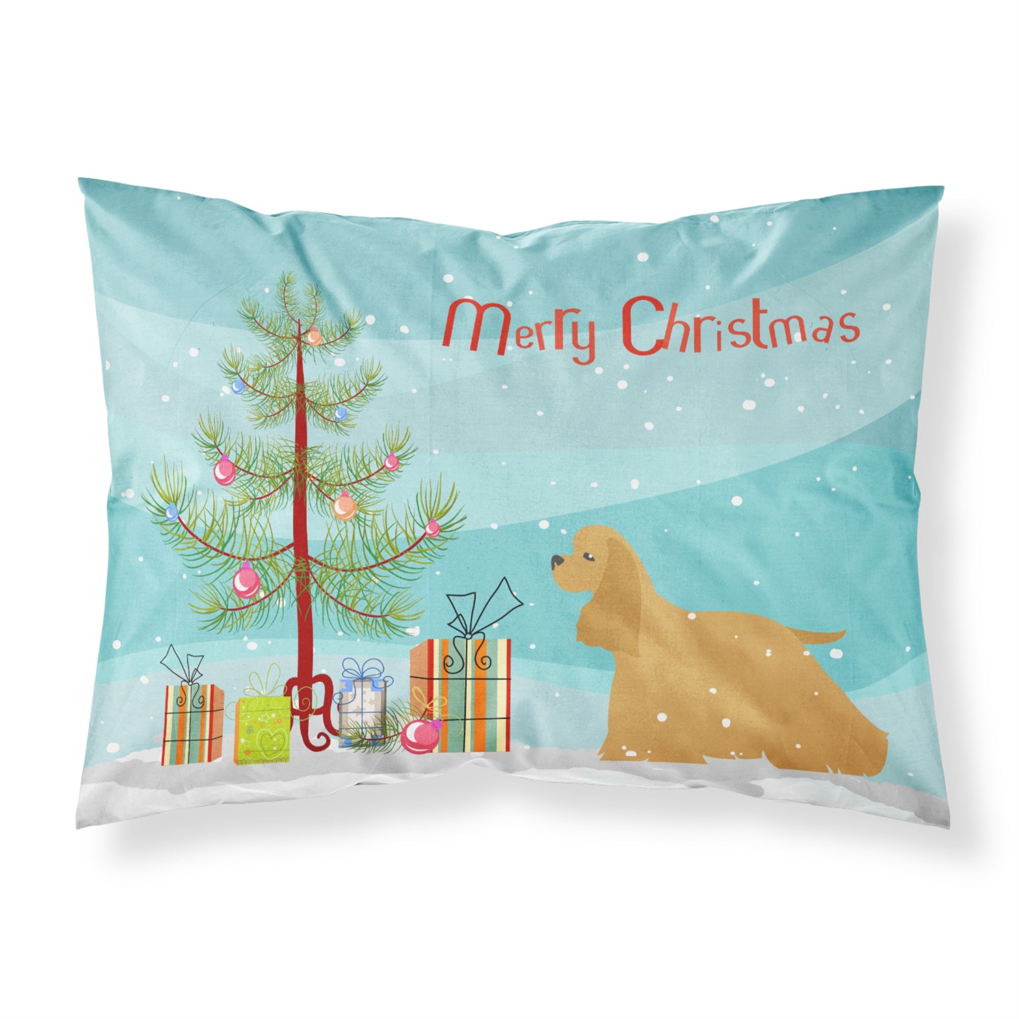 Caroline'S Treasures Christmas Tree Cocker Spaniel Merry Fabric Standard Pillowcase Bb2904Pillowcase