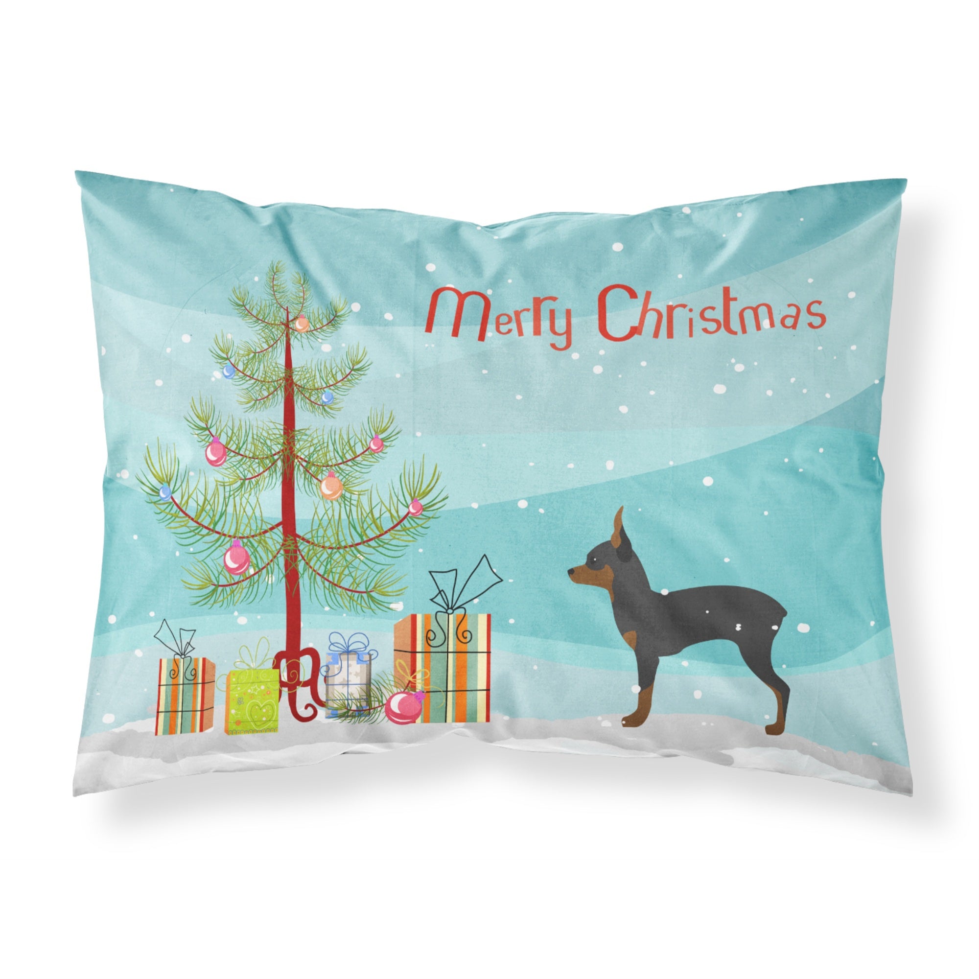 Caroline'S Treasures Christmas Tree Toy Fox Terrier Merry Fabric Standard Pillowcase Bb2905Pillowcase