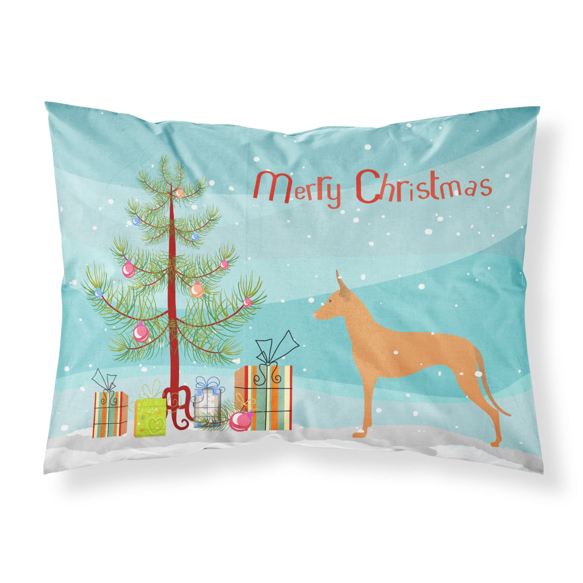 Caroline'S Treasures Christmas Tree Pharaoh Hound Merry Fabric Standard Pillowcase Bb2906Pillowcase