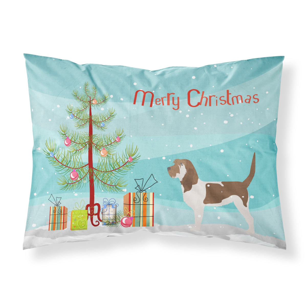 'Caroline'S Treasures Grand Basset Griffon Vendeen Merry Christmas Tree Fabric Standard Pillowcase Bb2908Pillowcase, Multicolor