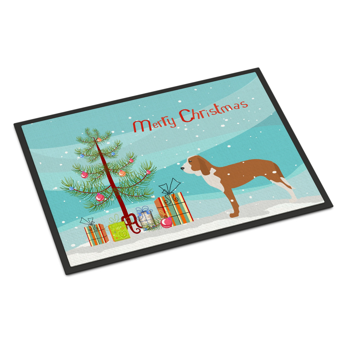 CarolineS Treasures Spanish Hound Merry Christmas Tree Indoor Or Outdoor Mat 24X36 Bb2909Jmat 24 Inch  Inch  X 36 Inch  Inch  Multicolor