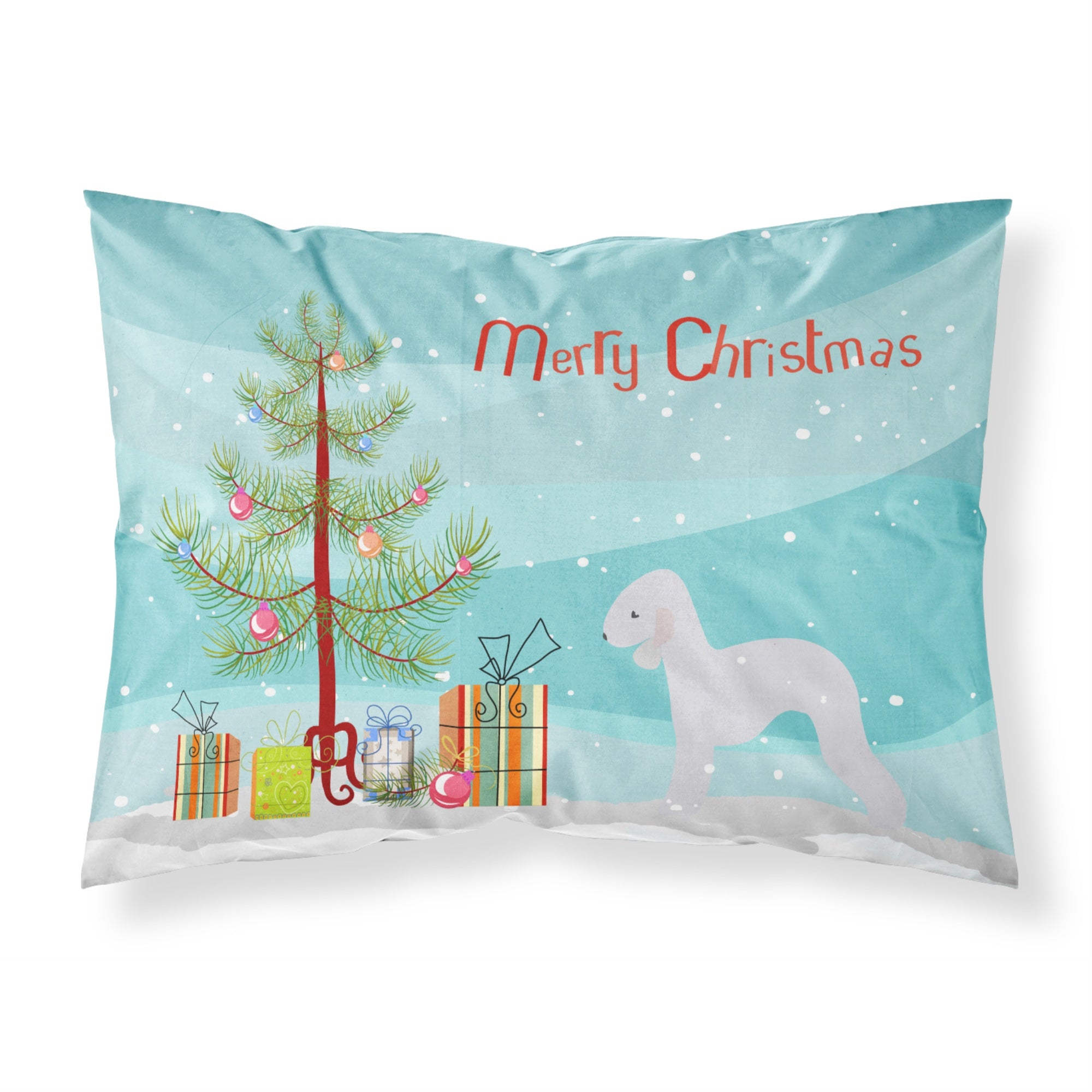 Caroline'S Treasures Christmas Tree Bedlington Terrier Merry Fabric Standard Pillowcase Bb2912Pillowcase