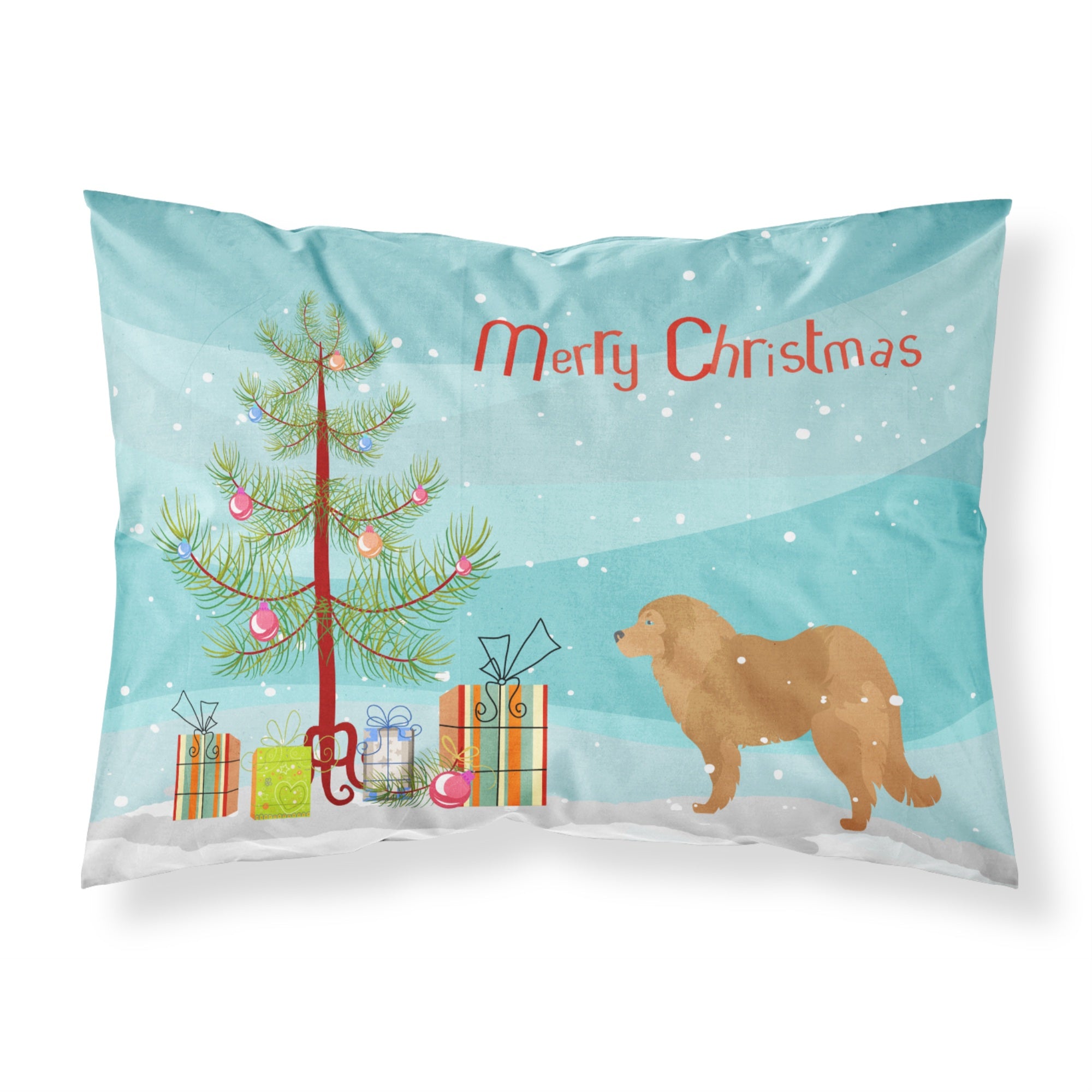 Caroline'S Treasures Christmas Tree Caucasian Shepherd Dog Merry Fabric Standard Pillowcase Bb2943Pillowcase