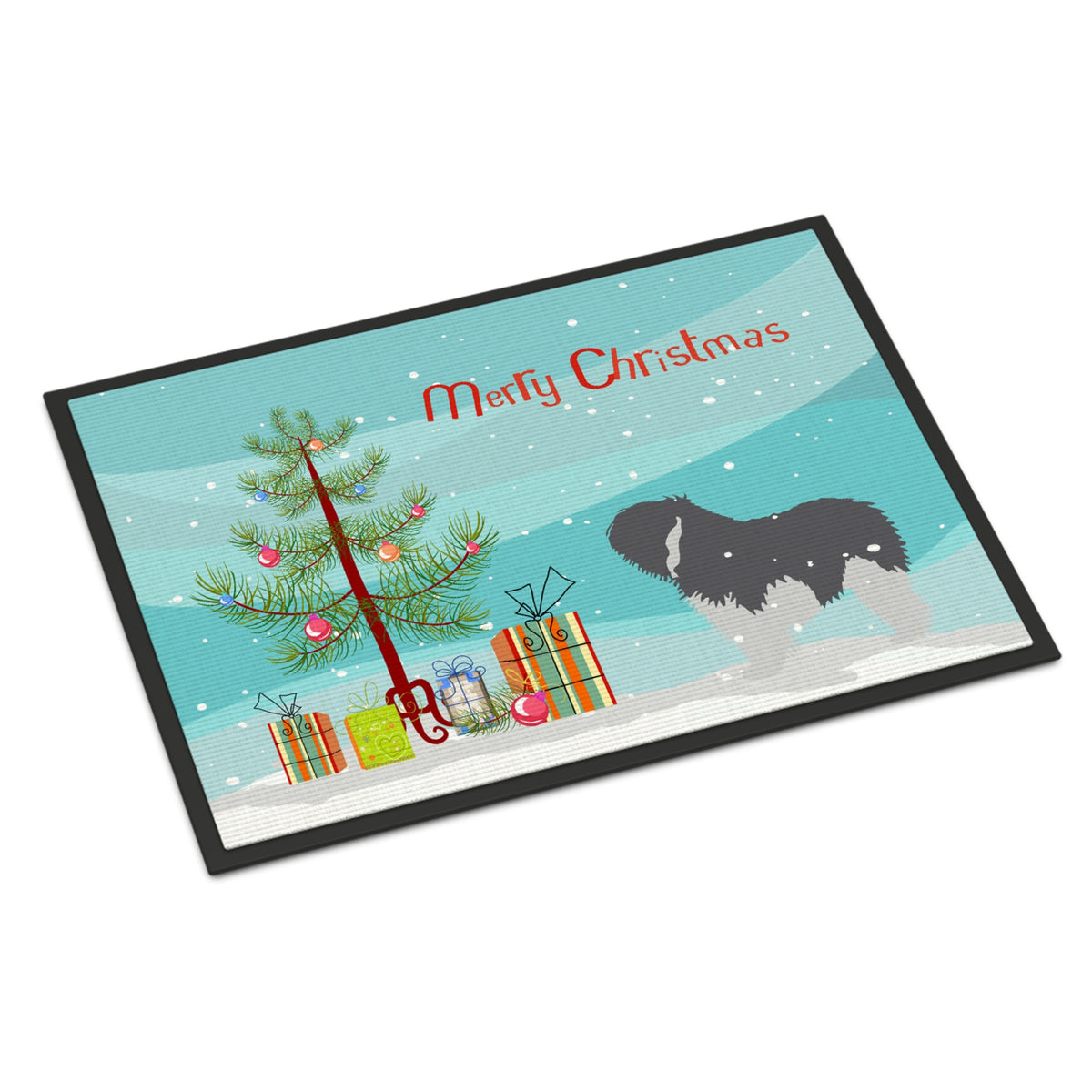 Inch CarolineS Treasures Polish Lowland Sheepdog Dog Merry Christmas Tree Indoor Or Outdoor Mat 24X36 Bb2950Jmat 24 Inch  Inch  X 36 Inch  Inch  Multic