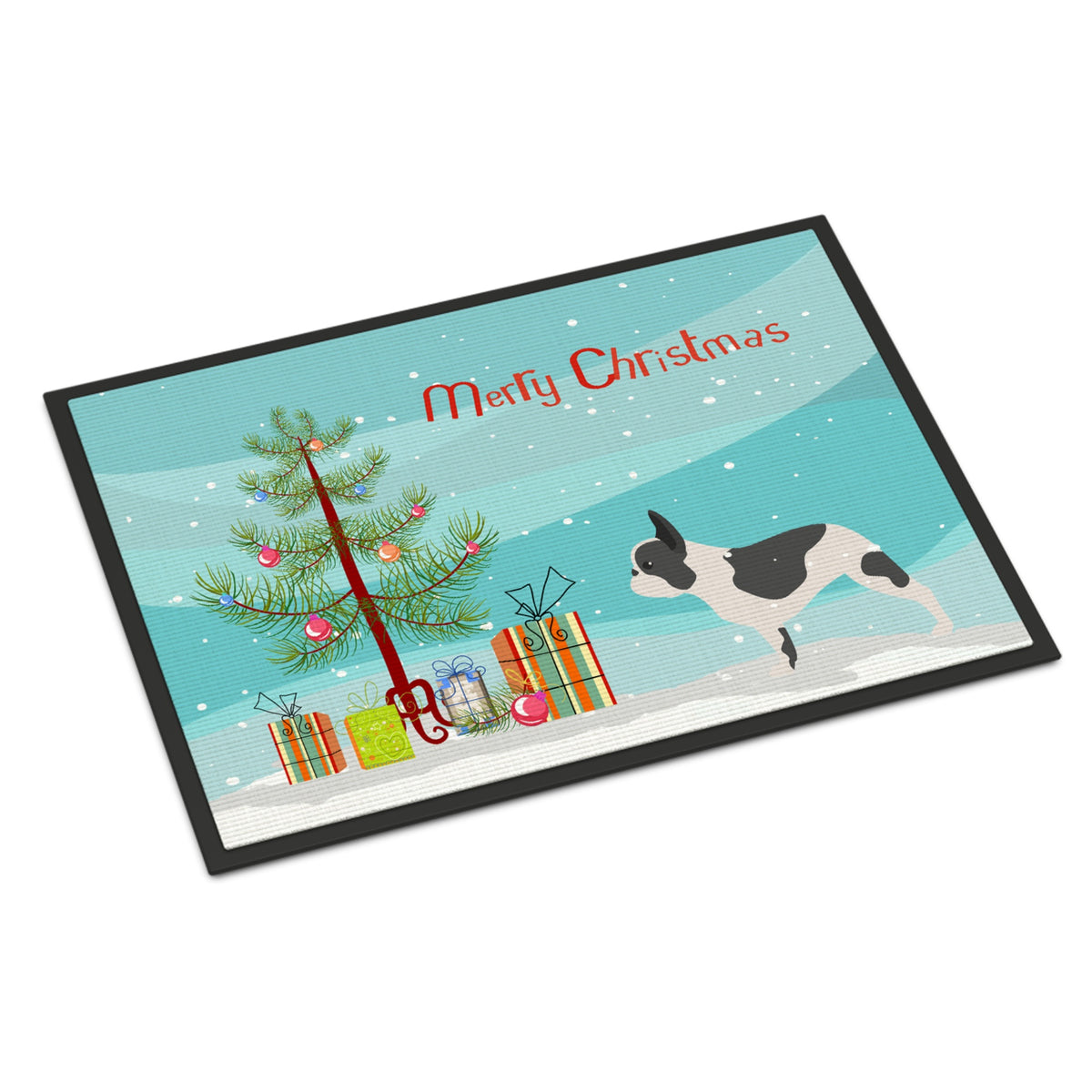 CarolineS Treasures French Bulldog Merry Christmas Tree Indoor Or Outdoor Mat 18X27 Bb2959Mat 18 Inch  Inch  X 27 Inch  Inch  Multicolor
