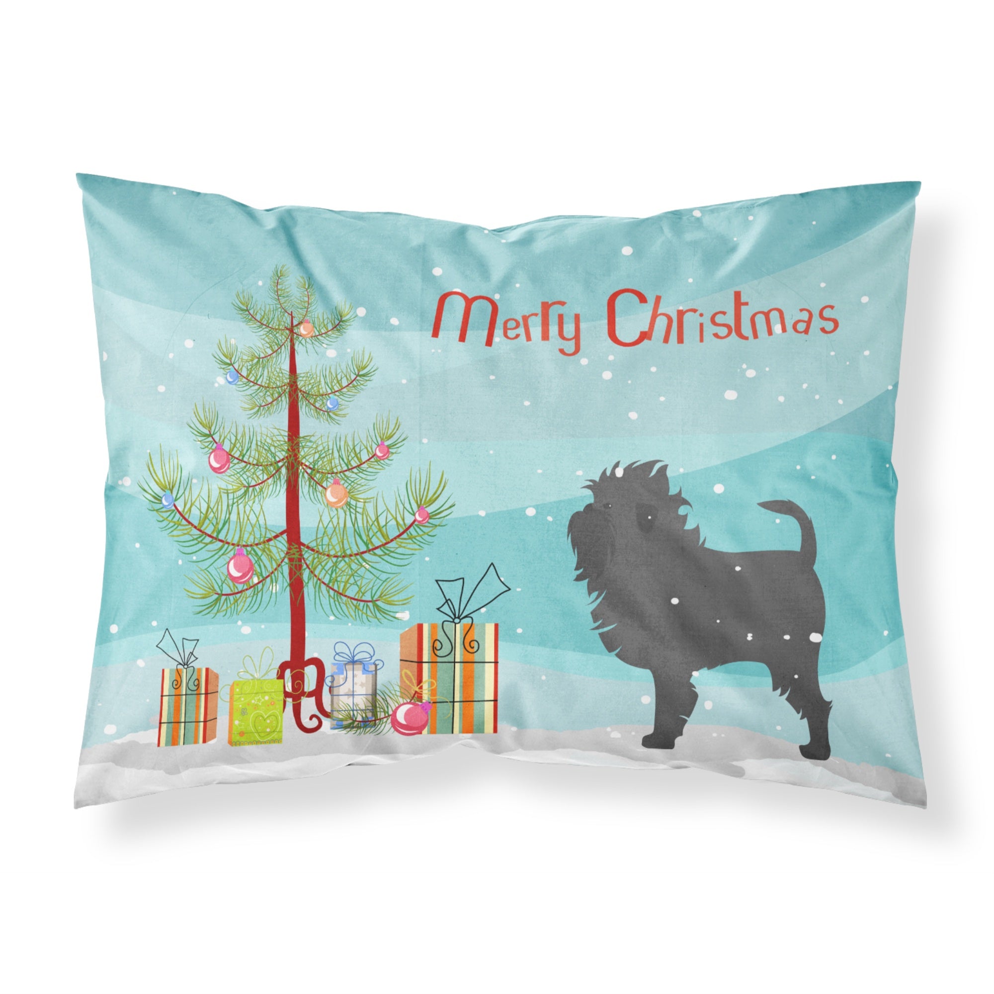Caroline'S Treasures Christmas Tree Affenpinscher Merry Fabric Standard Pillowcase Bb2966Pillowcase
