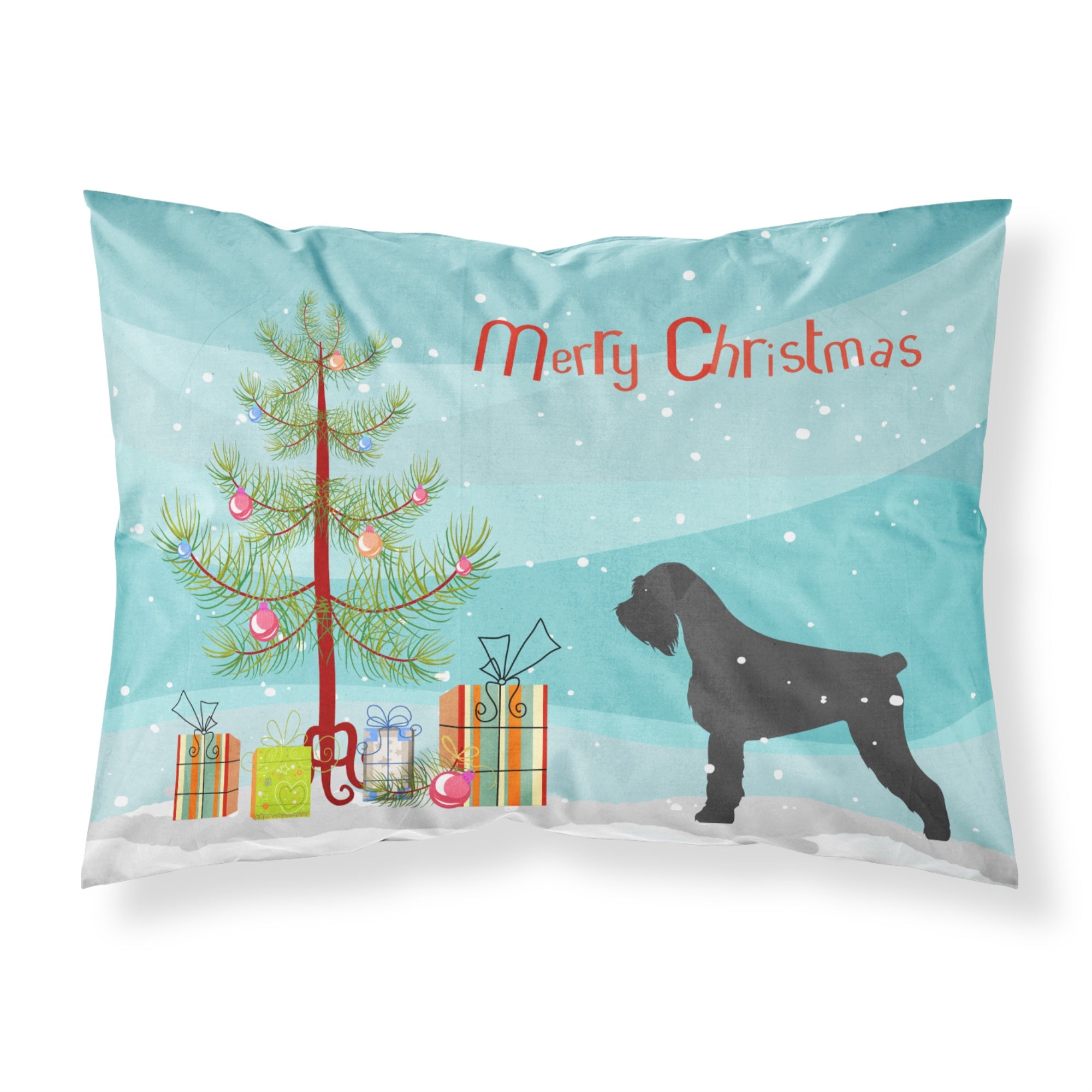 Caroline'S Treasures Christmas Tree Giant Schnauzer Merry Fabric Standard Pillowcase Bb2991Pillowcase