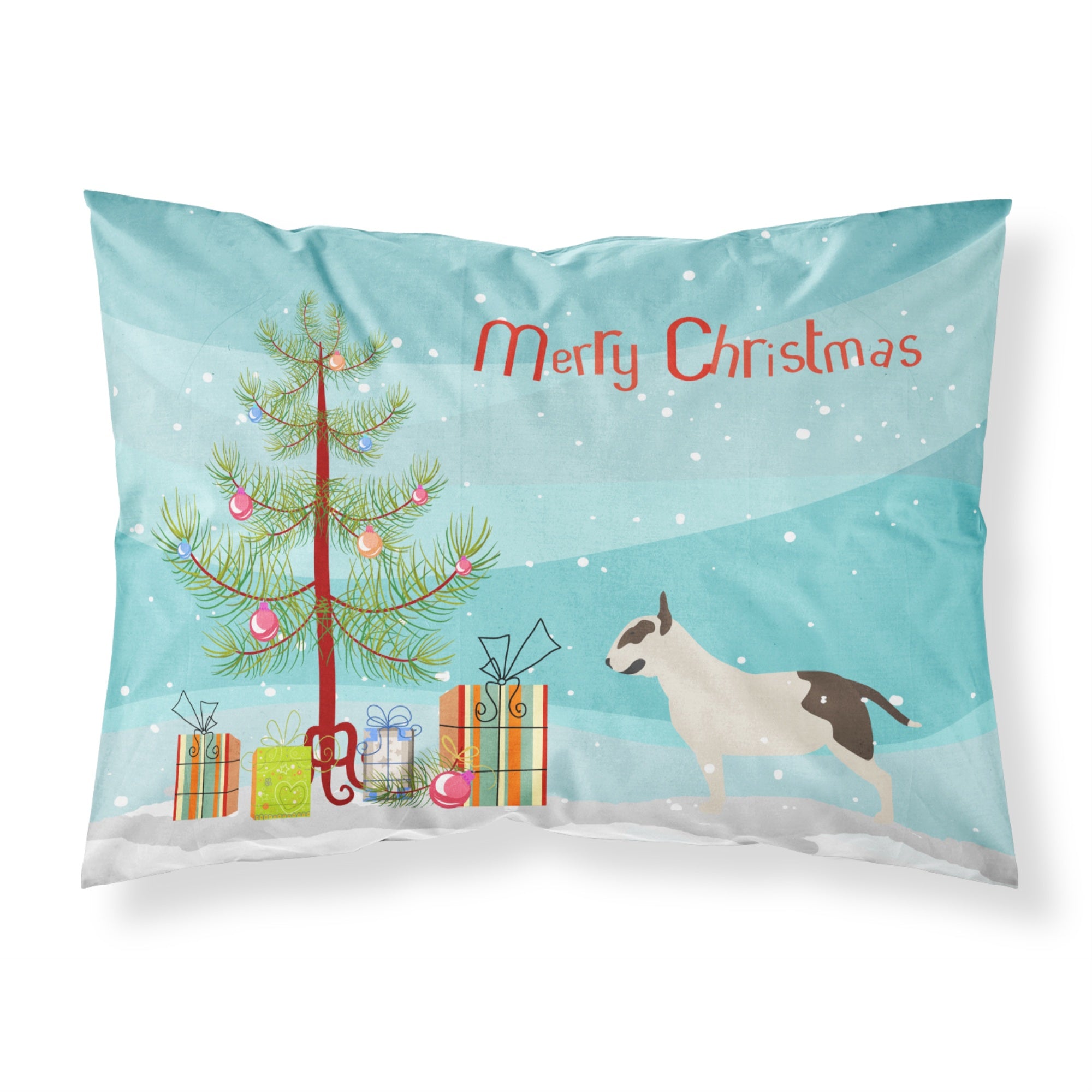 Caroline'S Treasures Christmas Tree Bull Terrier Merry Fabric Standard Pillowcase Bb2996Pillowcase