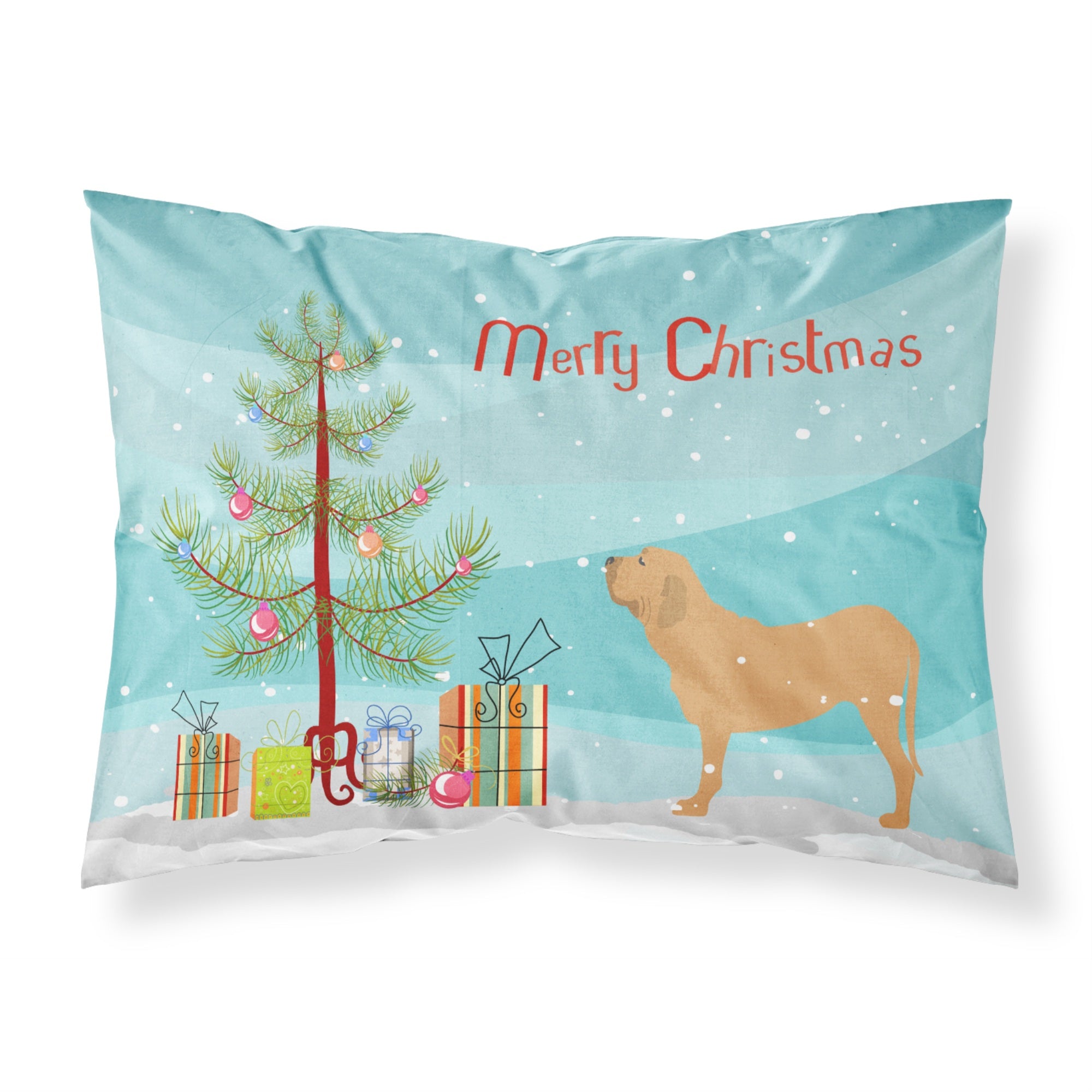 Caroline'S Treasures Christmas Tree Fila Brasileiro Merry Fabric Standard Pillowcase Bb2997Pillowcase