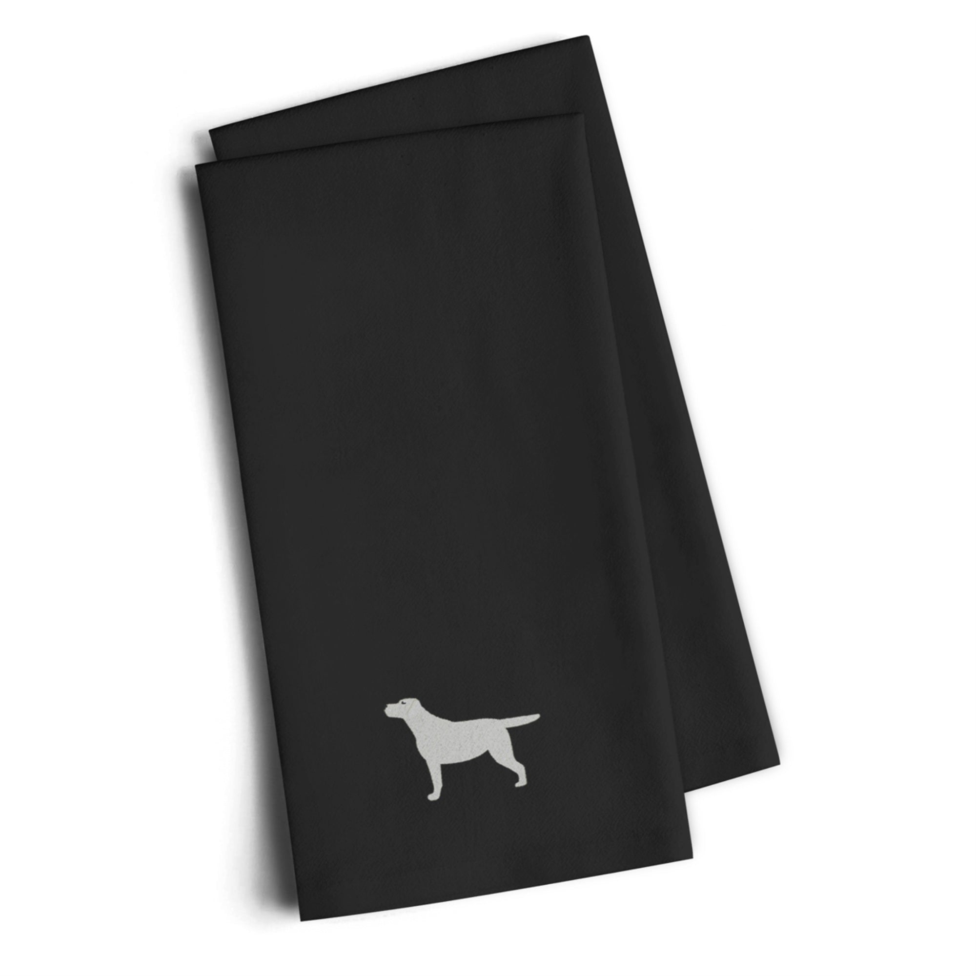 Carolines Treasures BB3397BKTWE Yellow Labrador Retriever Black Embroidered Kitchen Towel (Set of 2), 28 H x 19 W, Multico