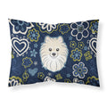 Blue Flowers Pomeranian Fabric Standard Pillowcase
