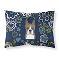 Blue Flowers Boxer Fabric Standard Pillowcase