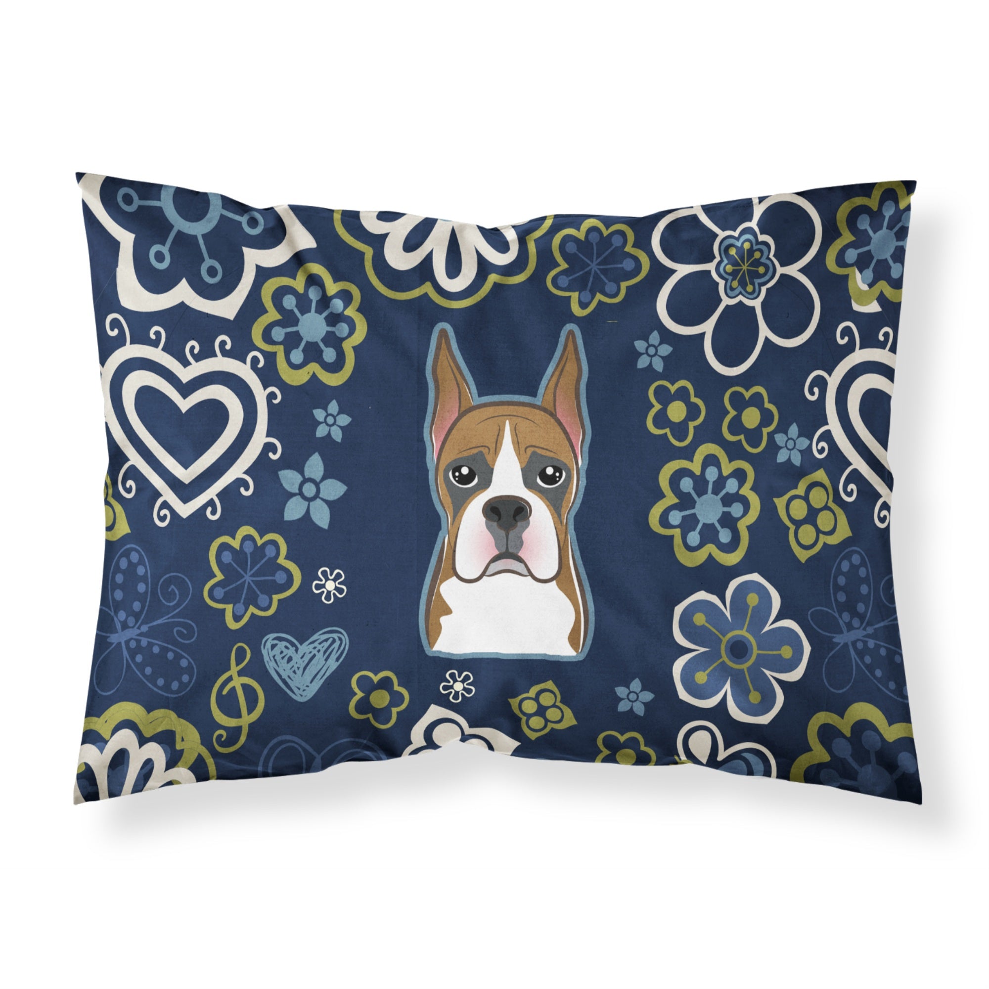 Blue Flowers Boxer Fabric Standard Pillowcase
