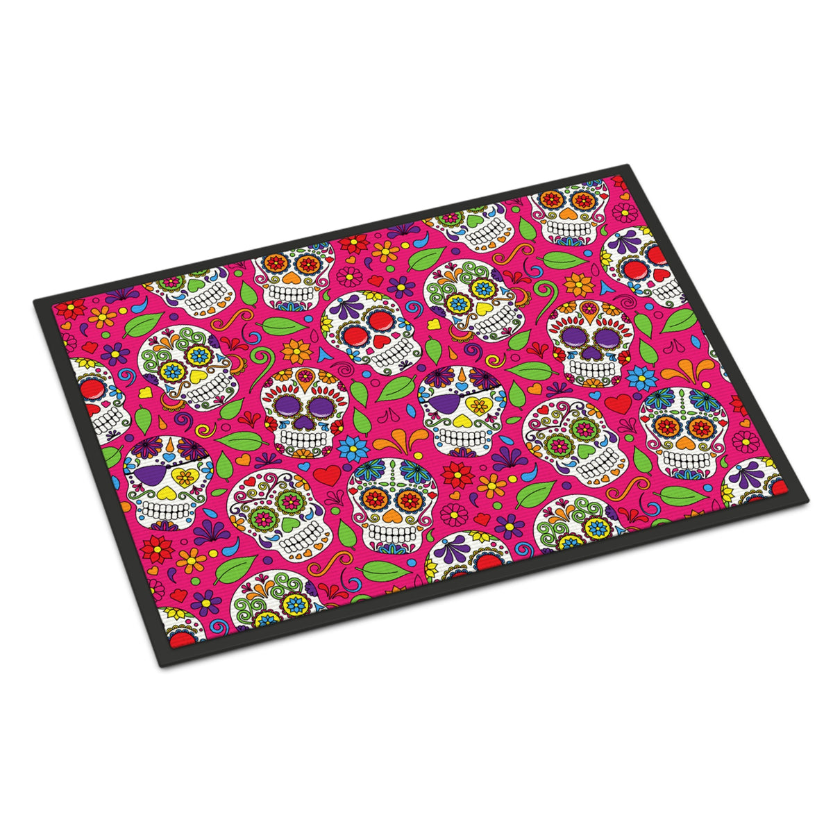 CarolineS Treasures Day Of The Dead Pink Doormat 24 Inch  Inch  H X 36 Inch  Inch  W Multicolor