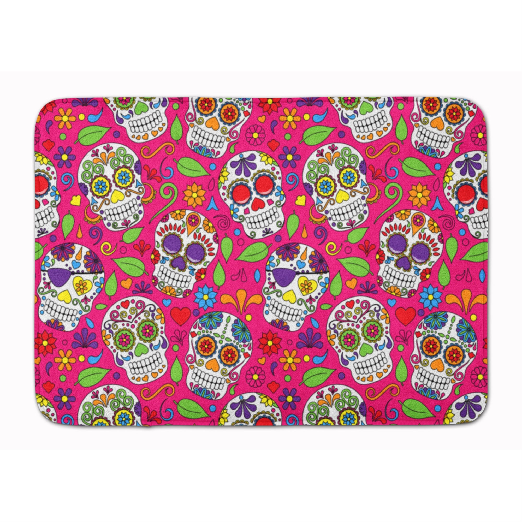 Carolines Treasures Day of the Dead Pink Floor Mat, 19 x 27, Multicolor