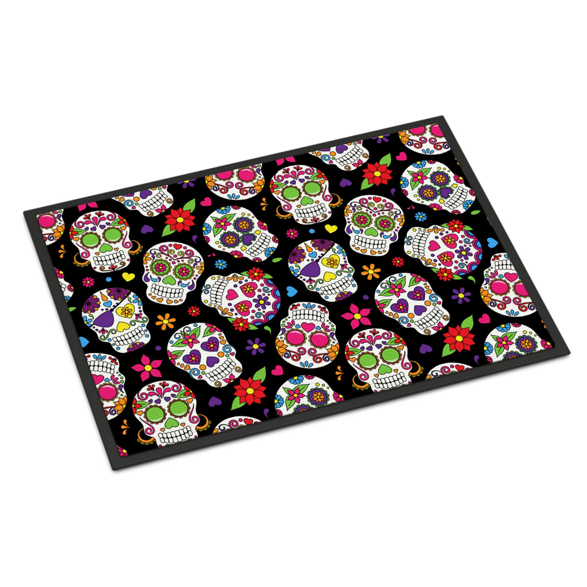 CarolineS Treasures Bb5116Jmat Day Of The Dead Black Doormat, Multicolor, 24 Inch  Inch  H X 36 Inch  Inch  W