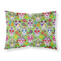 'Caroline'S Treasures ''Day Of The Dead Green'' Printed, Polyester Envelope Closure Pillowcase, Standard, Multicolor'
