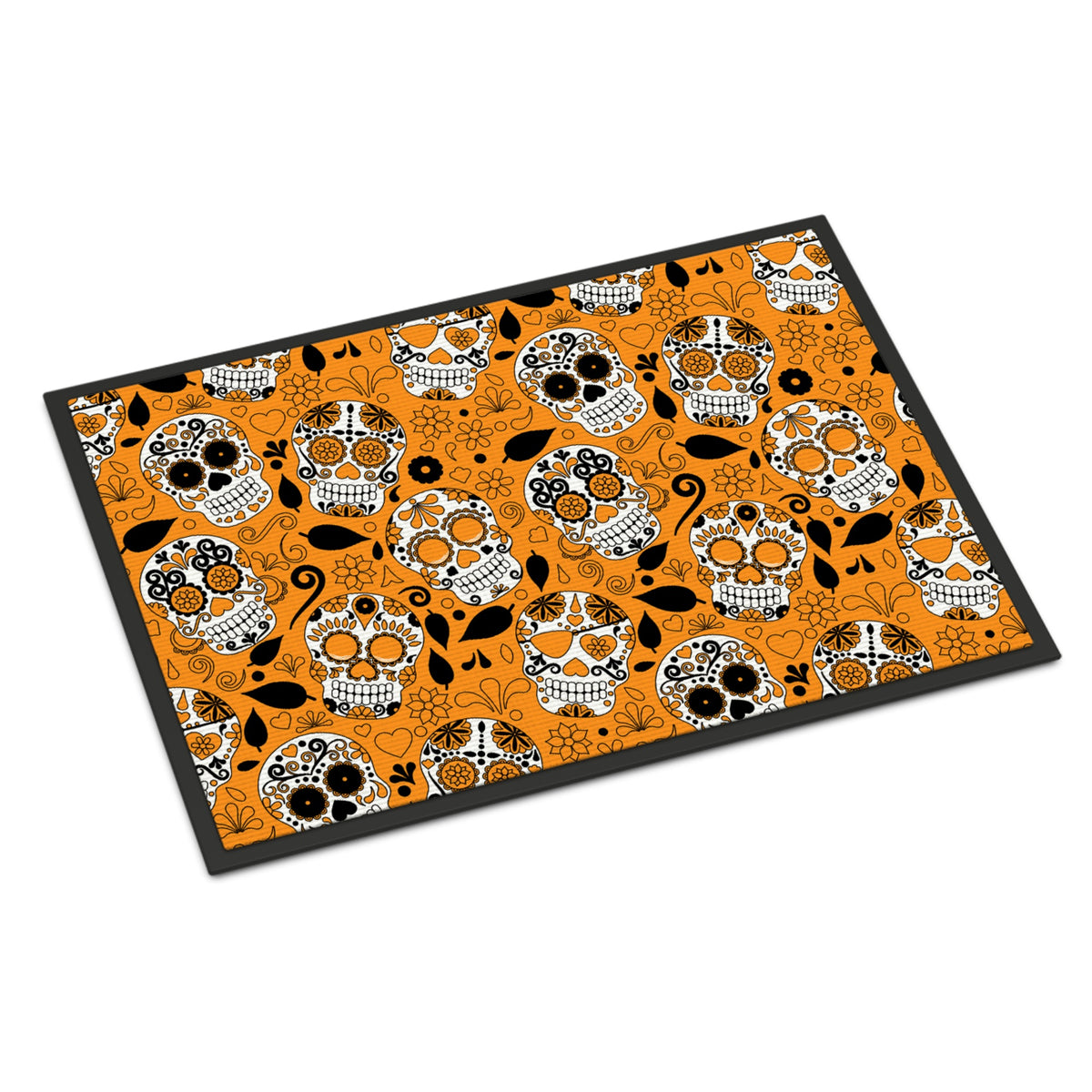 CarolineS Treasures Day Of The Dead Orange Doormat 18 Inch  Inch  H X 27 Inch  Inch  W Multicolor