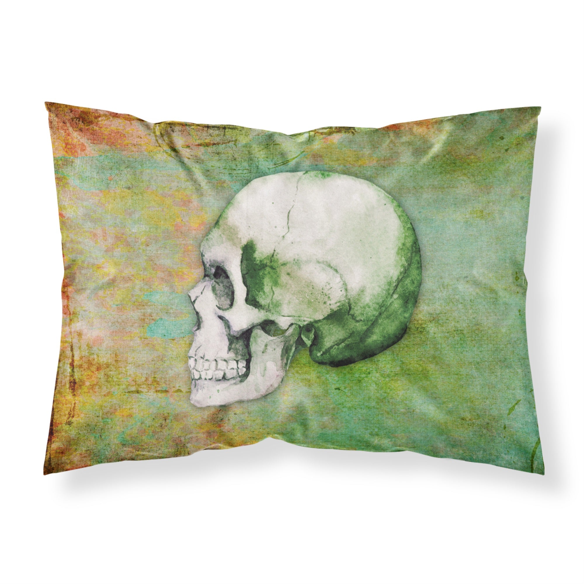 'Caroline'S Treasures Day Of The Dead Green Skull Pillowcase, Standard, Multicolor'