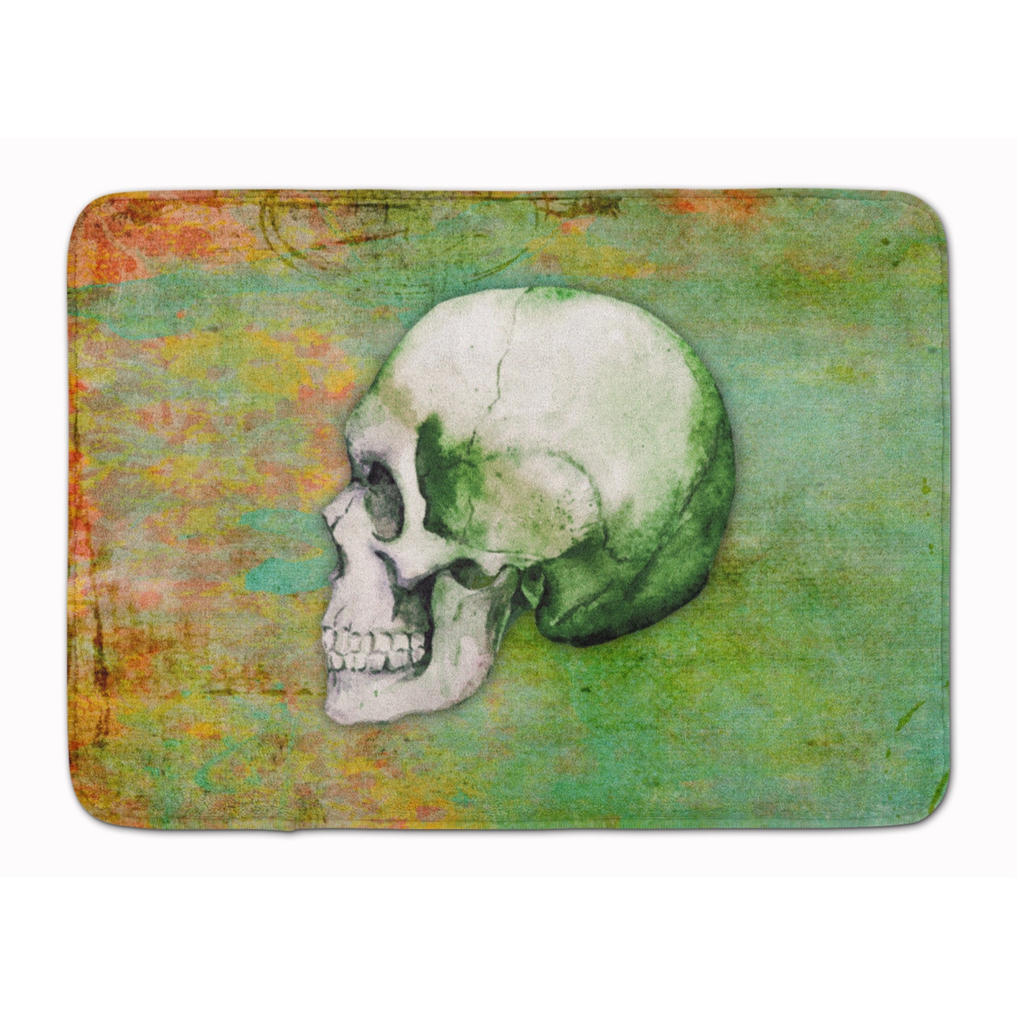 Carolines Treasures Day of the Dead Green Skull Floor Mat, 19 x 27, Multicolor