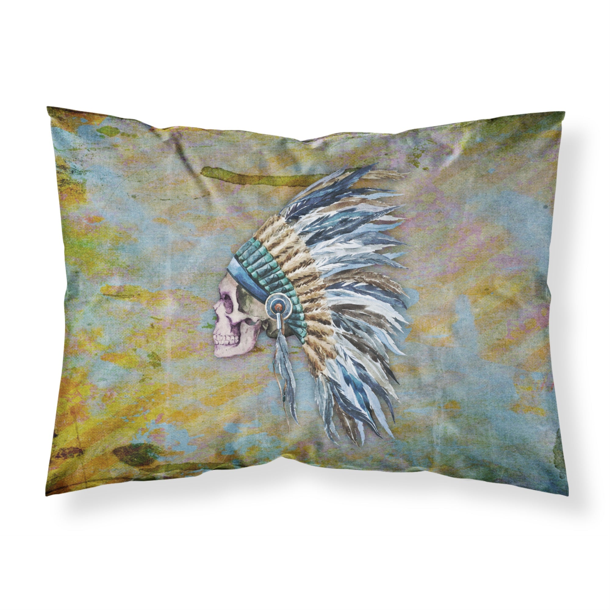 'Caroline'S Treasures Day Of The Dead Indian Chief Skull Pillowcase, Standard, Multicolor'