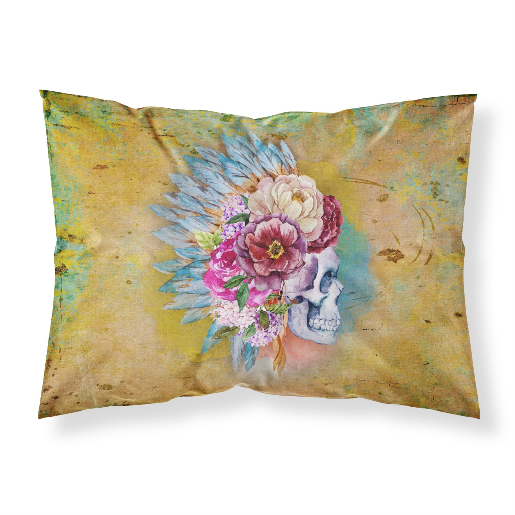'Caroline'S Treasures Day Of The Dead Flowers Skull Pillowcase, Standard, Multicolor'