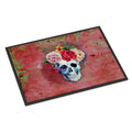 CarolineS Treasures Day Of The Dead Red Flowers Skull Doormat, 24 Inch  Inch  H X 36 Inch  Inch  W, Multicolor