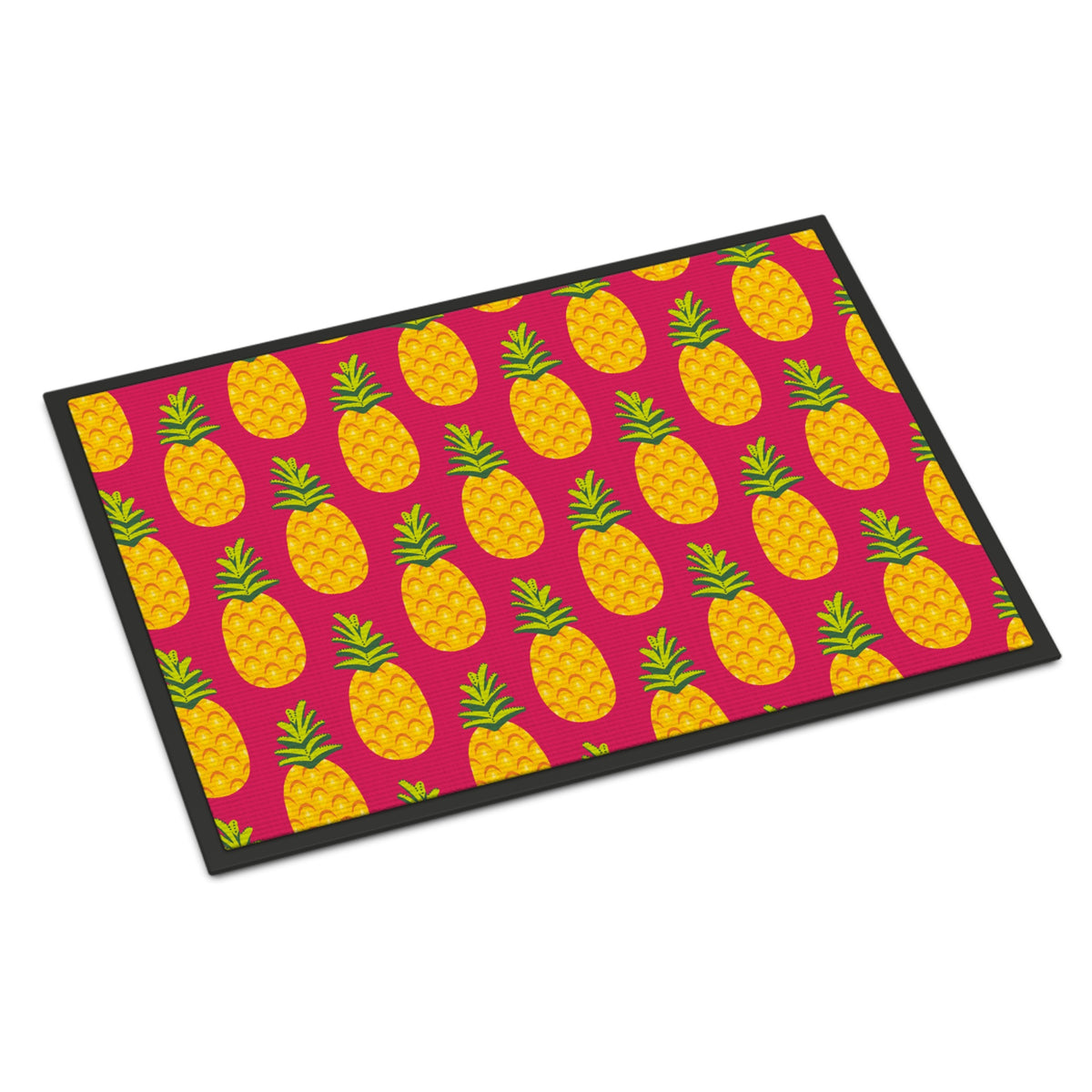 CarolineS Treasures Pineapples On Pink Doormat 18 Inch  Inch  H X 27 Inch  Inch  W Multicolor