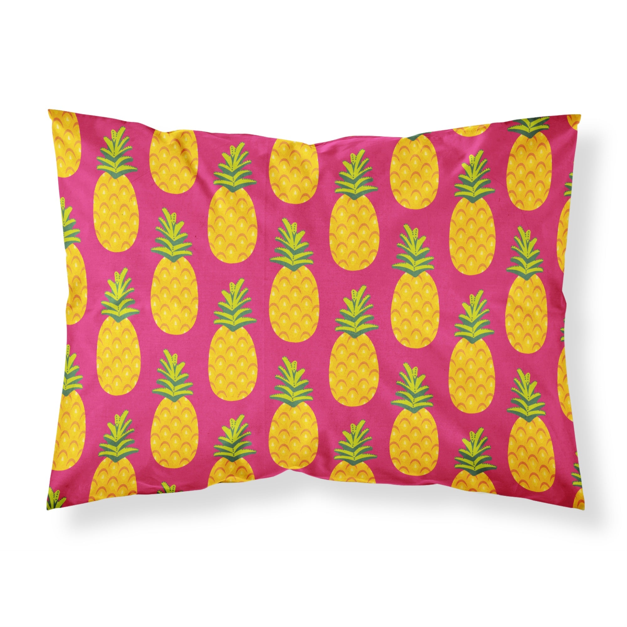 'Caroline'S Treasures ''Pineapples On Pink'' Printed, Polyester Envelope Closure Pillowcase, Standard, Multicolor'