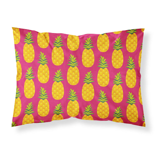'Caroline'S Treasures ''Pineapples On Pink'' Printed, Polyester Envelope Closure Pillowcase, Standard, Multicolor'