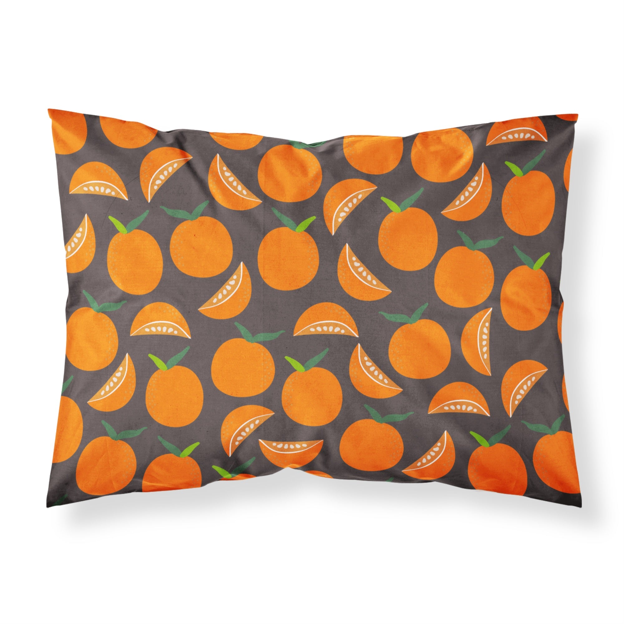 'Caroline'S Treasures Oranges On Gray Pillowcase, Standard, Multicolor'