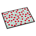 CarolineS Treasures Cherries On Blue Doormat 24 Inch  Inch  H X 36 Inch  Inch  W Multicolor
