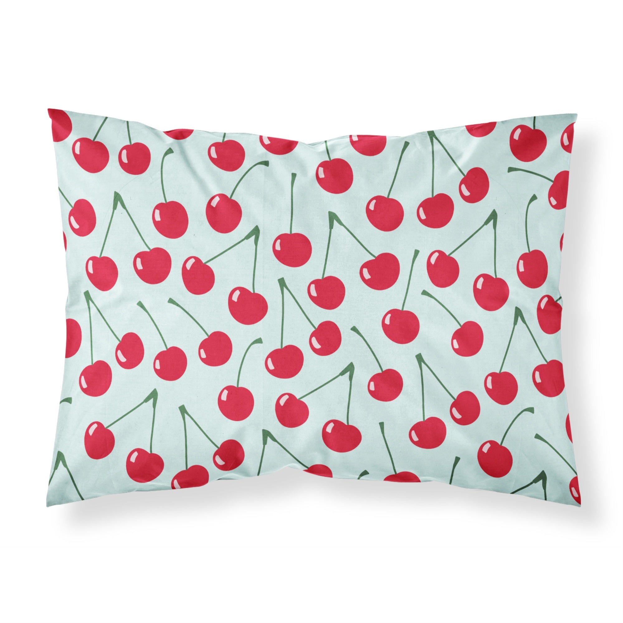 'Caroline'S Treasures Cherries On Blue Pillowcase, Standard, Multicolor'