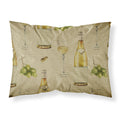 'Caroline'S Treasures White Wine On Linen Printed, Polyester, 250 Thread Count, Envelope Closure Pillowcase, Standard, Multicol