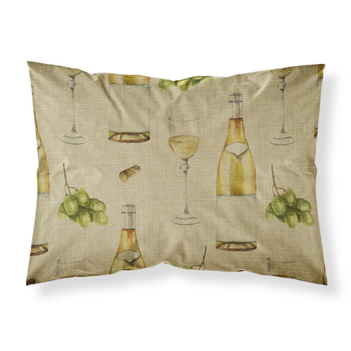 'Caroline'S Treasures White Wine On Linen Printed, Polyester, 250 Thread Count, Envelope Closure Pillowcase, Standard, Multicol