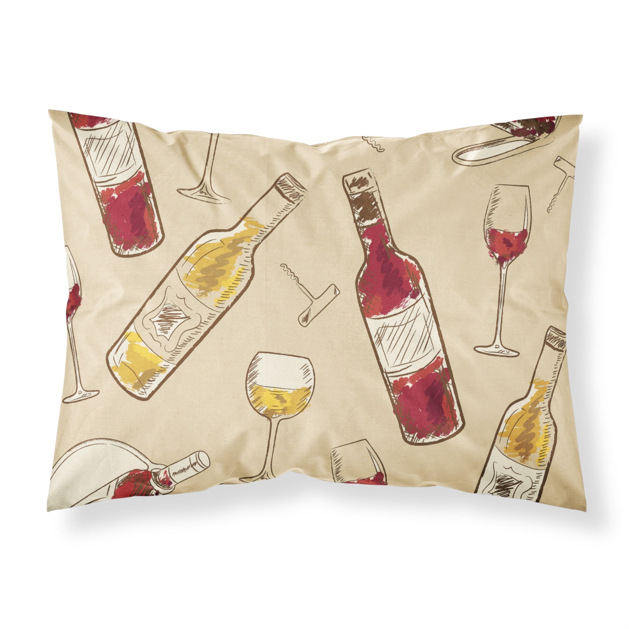 'Caroline'S Treasures Red And White Wine Pillowcase, Standard, Multicolor'