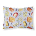 'Caroline'S Treasures Assortment Of Cheeses Printed, Polyester, 250 Thread Count, Envelope Closure Pillowcase, Standard, Multic
