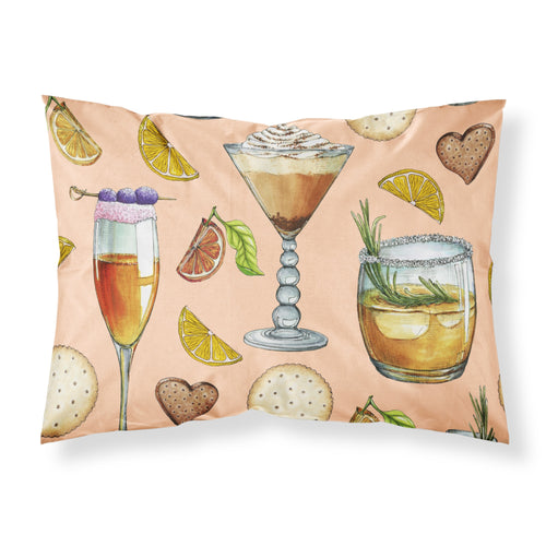 'Caroline'S Treasures Drinks And Cocktails Peach Printed, Polyester, 250 Thread Count, Envelope Closure Pillowcase, Standard, M