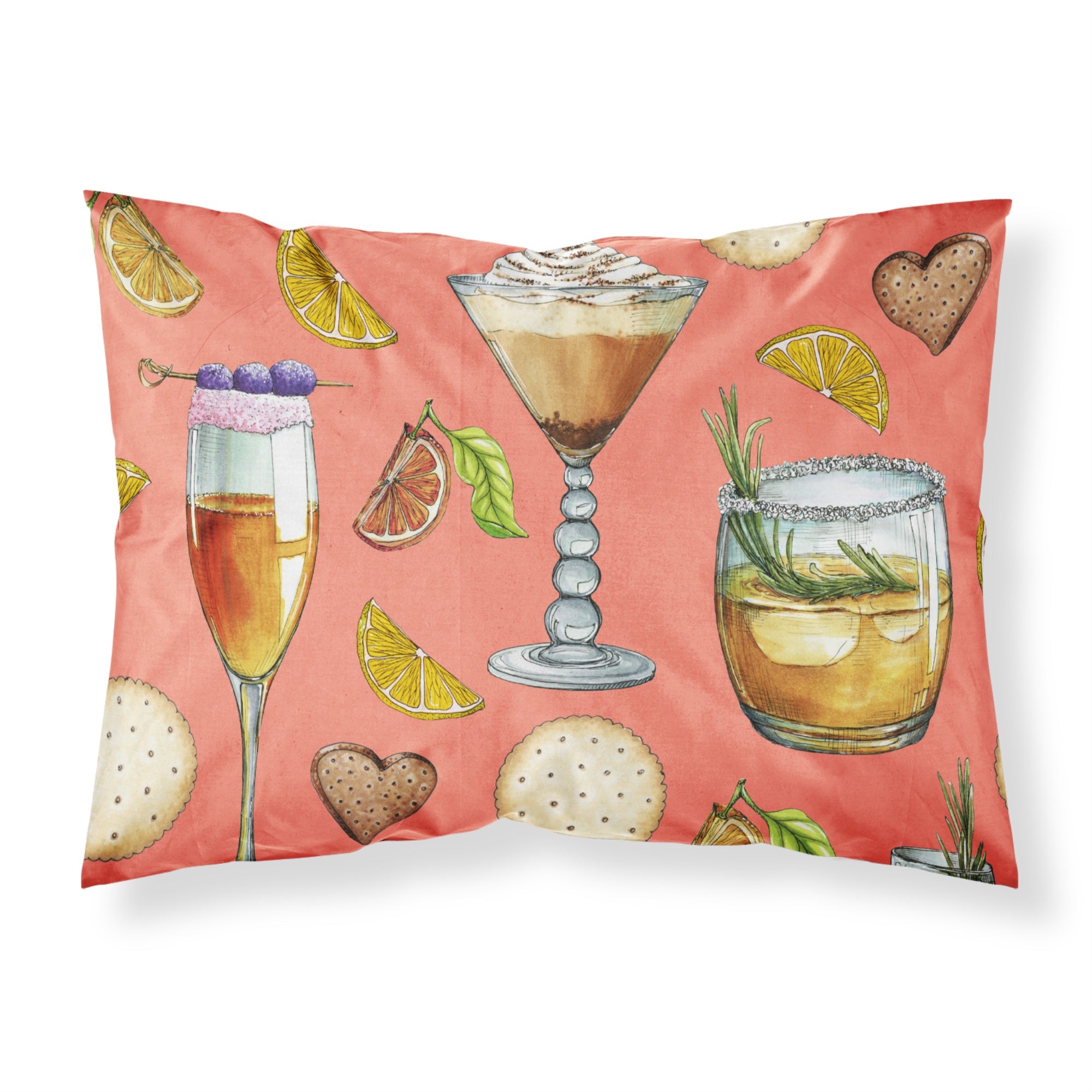 'Caroline'S Treasures Drinks And Cocktails Salmon Pillowcase, Standard, Multicolor'